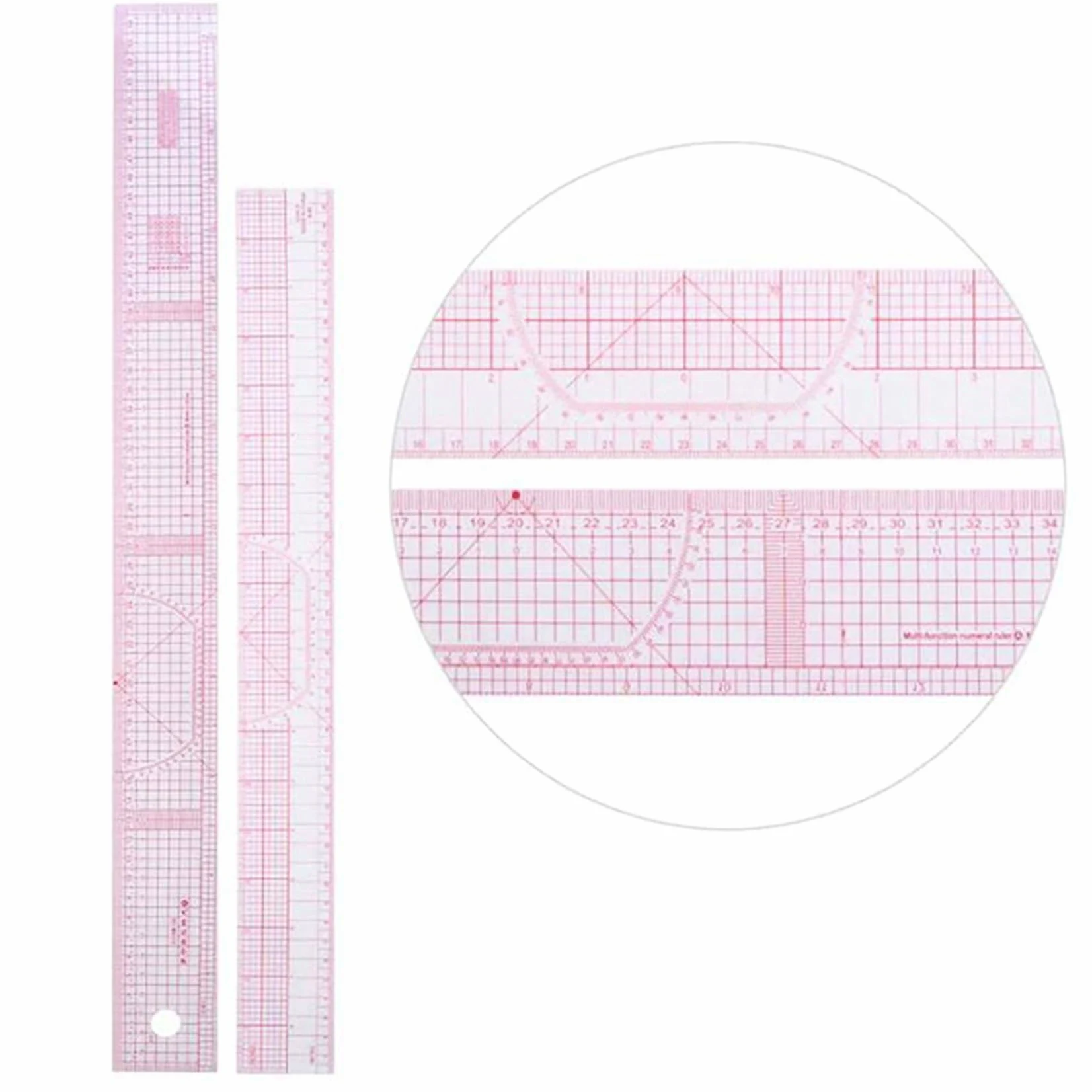 26PZ Righello per Cucire Righello per Curva Francese Set Tappetino per Taglio Yardstick Manicotto per Taglio Curvo Francese Strumento per Cucire Righello