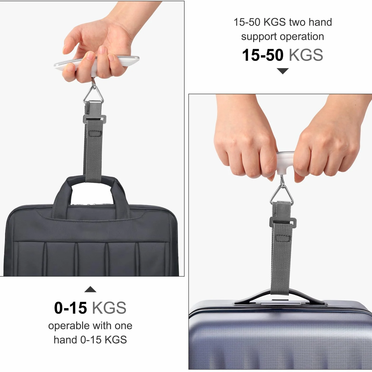 Pesa Valigia da Viaggio Digitale 110 lb 50 kg Portatile con Batteria