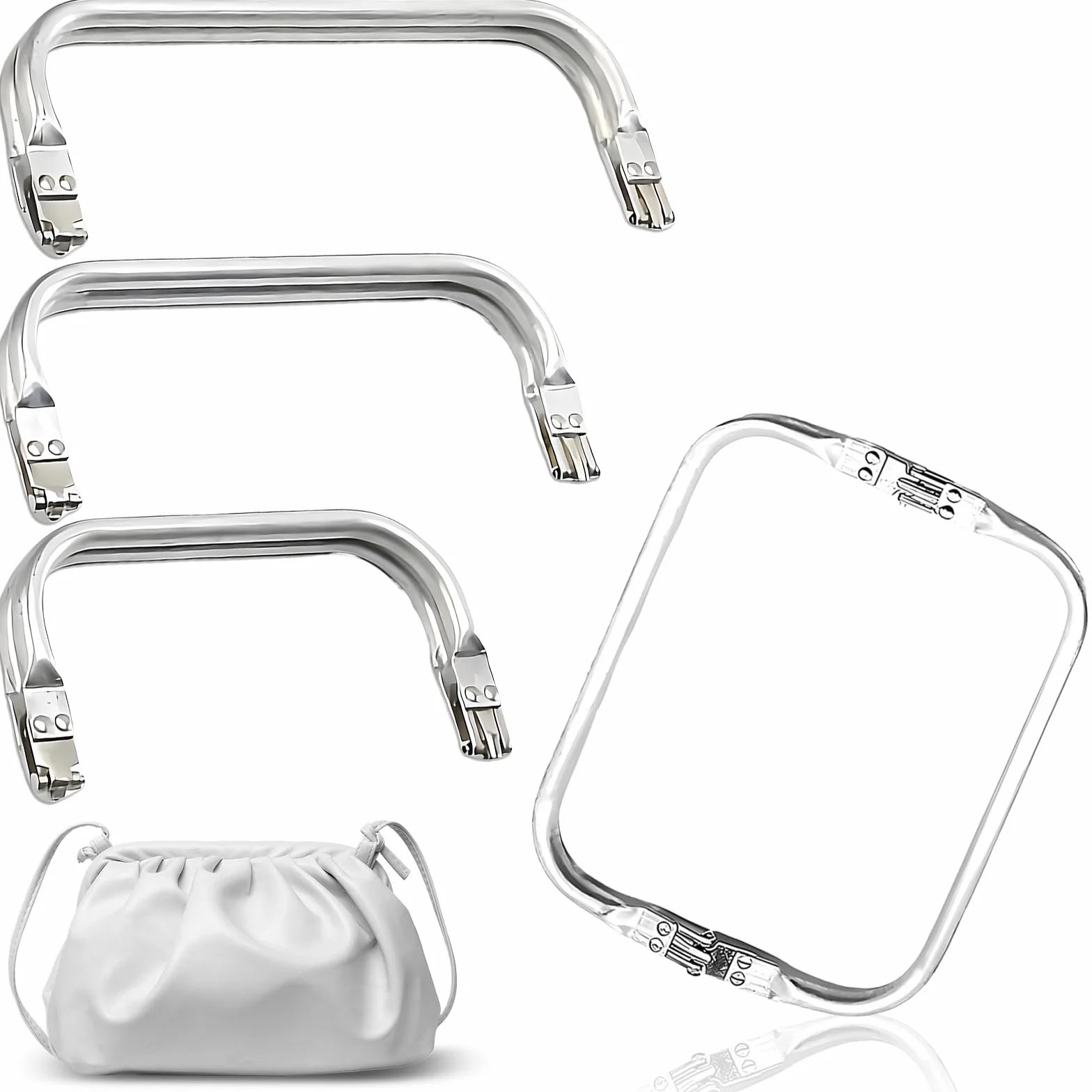 Manici per Borse Uncinetto CIYIN Borsa a Forma di U Manico Interno Bacio Alluminio 150mm 180mm 200mm