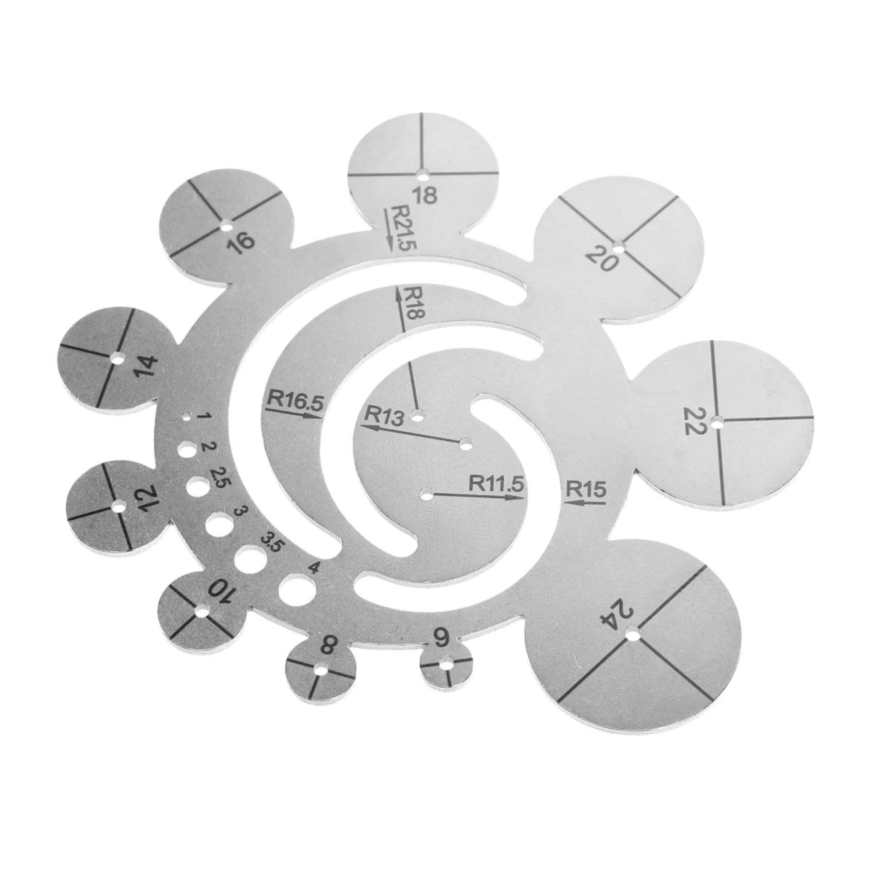 Operitacx 5 Pz Righello in pelle modello in pelle modello per il taglio della di lavorazione della fai-da-te multiuso di fustellatura Metallo