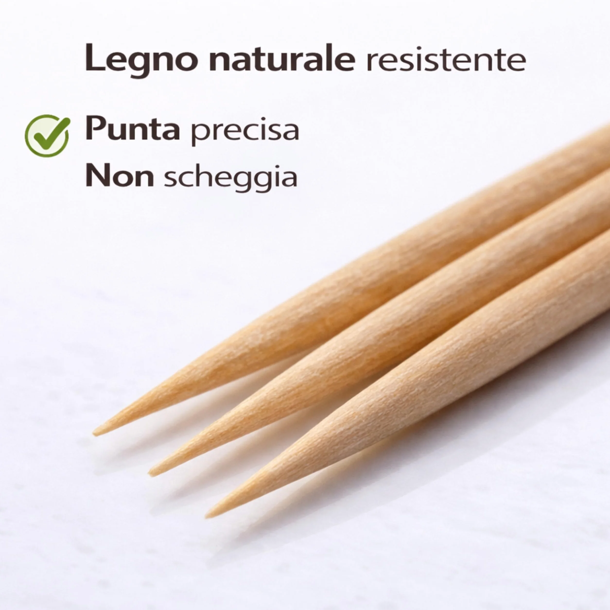 Stuzzicadenti in Legno a Doppia Punta 6,5 cm 300 Pezzi – Uso Alimentare