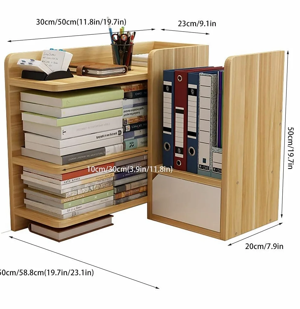 Libreria da tavoloScaffale da scrivania creativo Scaffale da scrivania Scaffale portaoggetti, Libreria con cassetti Scaffale portaoggetti da ufficio Scaffale da esposizione in legno Forniture per