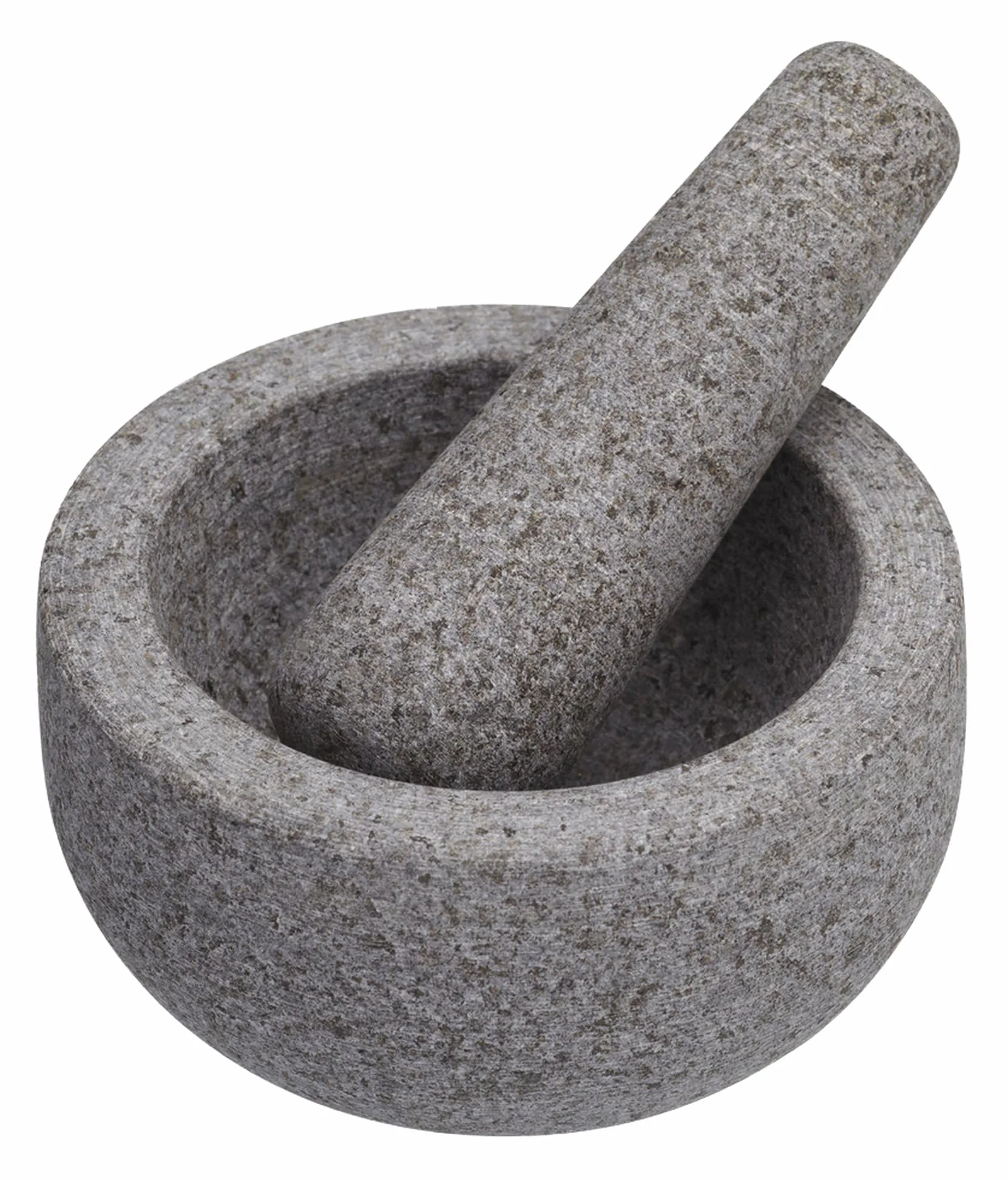 MasterClass, Pestello e mortaio, Set di mortaio e pestello in granito non poroso, 12 x 9 cm, grigio