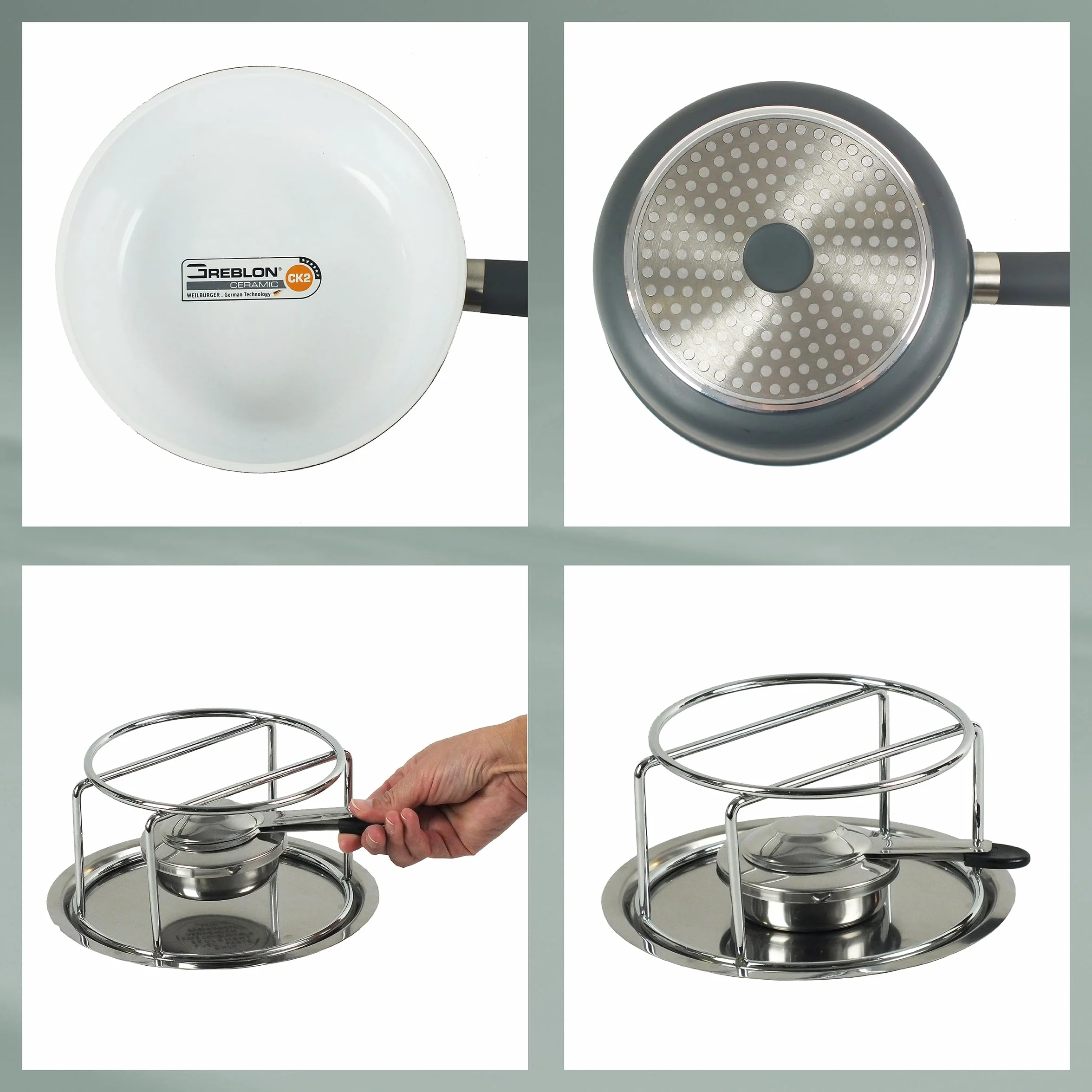 kela Set per fonduta di Formaggio 10 Pezzi, fonduta in Alluminio pressofuso per 6 Persone LANCY, Rivestimento in Ceramica, con Supporto per bruciatore, forchette per fonduta, portaforchette