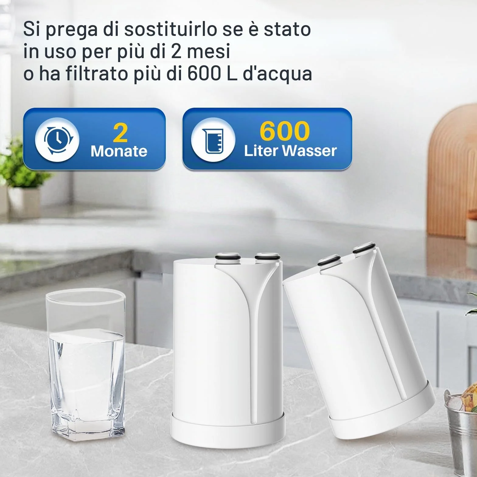 Brita On Tap Pro V-MF Filtro Acqua Rubinetto 600L Confezione 4 Pezzi Filtri