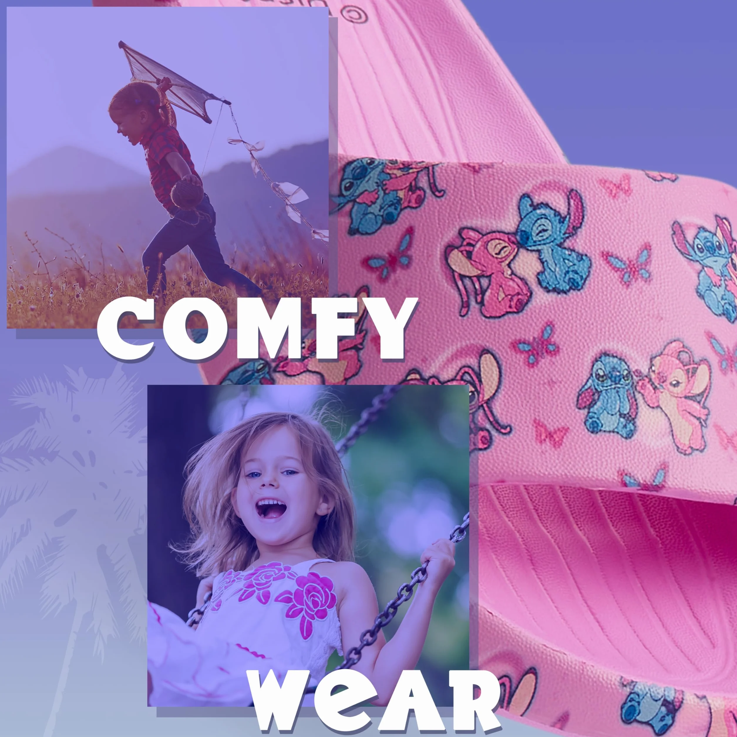 Disney Ciabatte da Piscina Bambina Stitch Slide Estive Mare Spiaggia 30-35