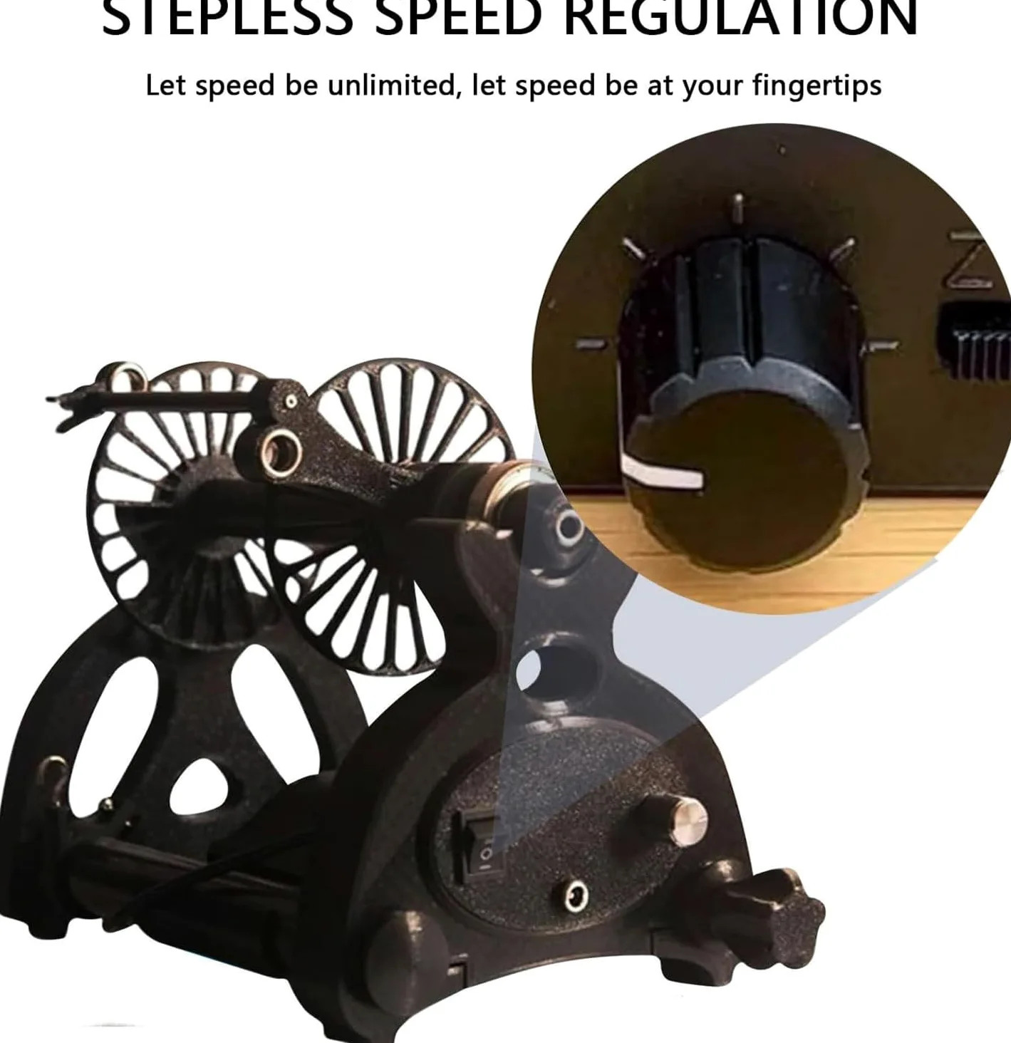 Filatore Elettrico per Filati, Ruota Di Filatura Automatica, Avvolgitore per Palline Di Lana per Filati, Mini Filatore per Lana, Commutazione Avanti E Indietro,Black