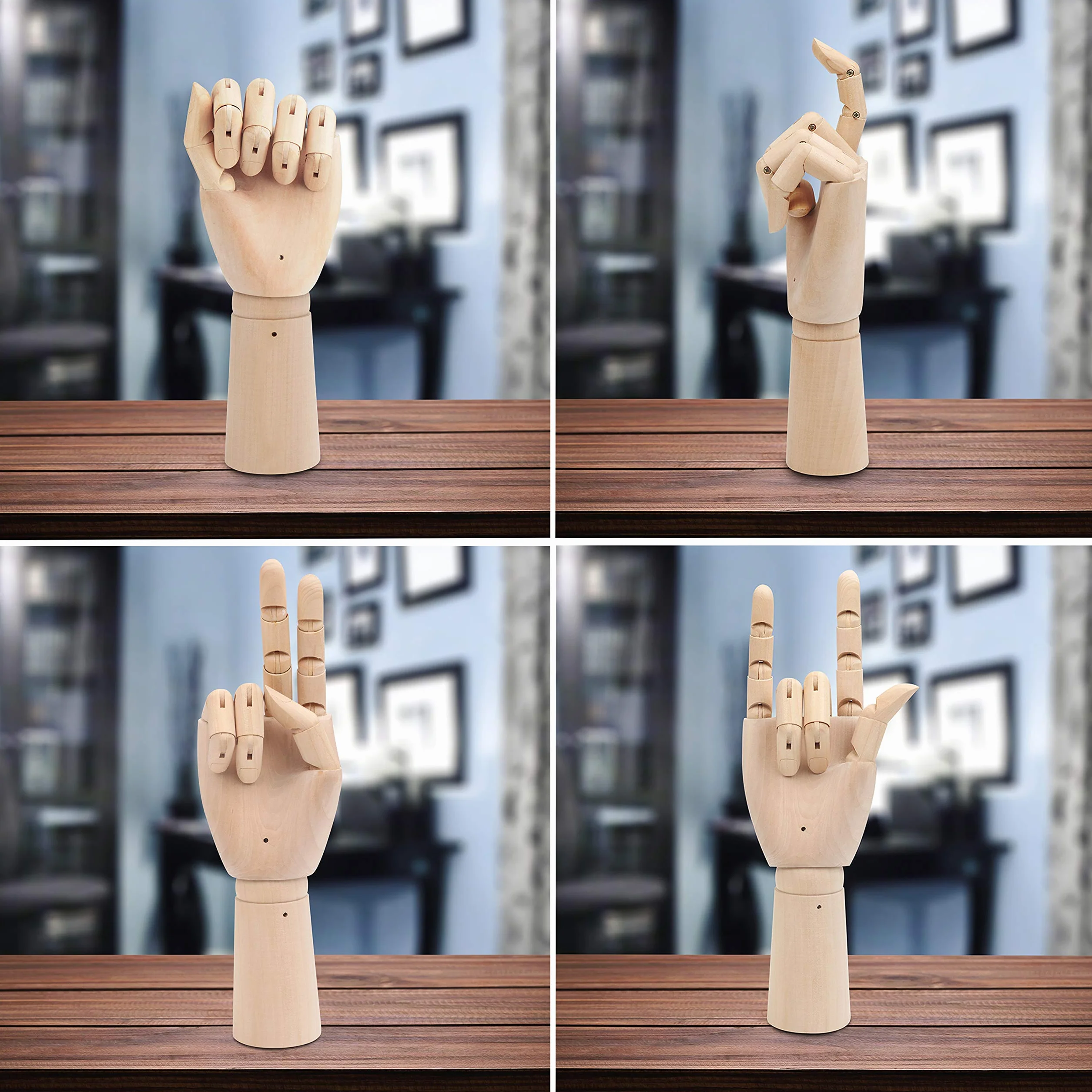 Belle Vous Mano articolata in legno sinistra e destra 30 cm 2 pezzi per disegno e pittura
