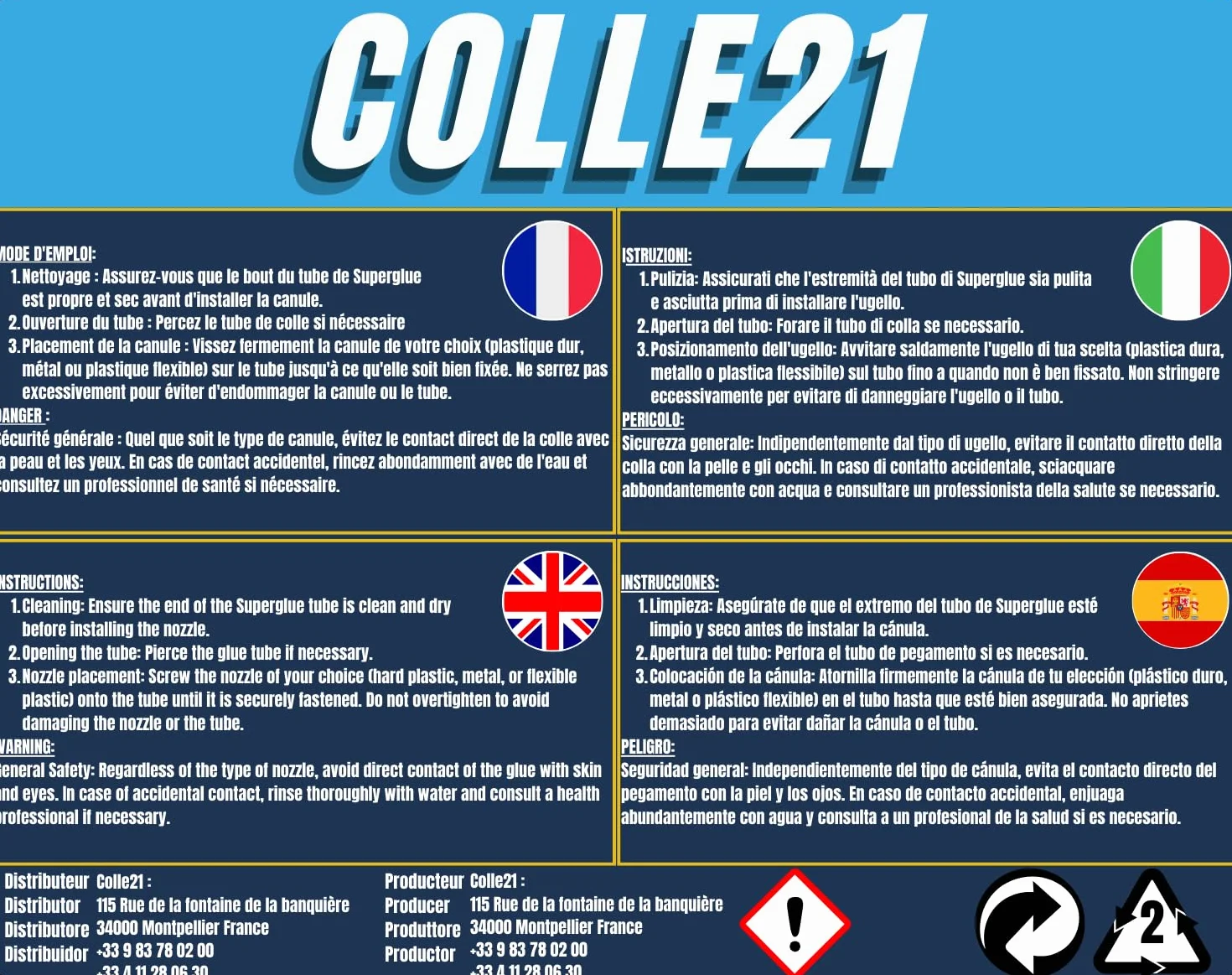 50 Cannucce di precisione in polietilene diametro 22GA per colla ciano Colle 21. Cannucce di precisione con diametro 22GA in polietilene eideali per tutti i flaconi di colla cianoa Colle21