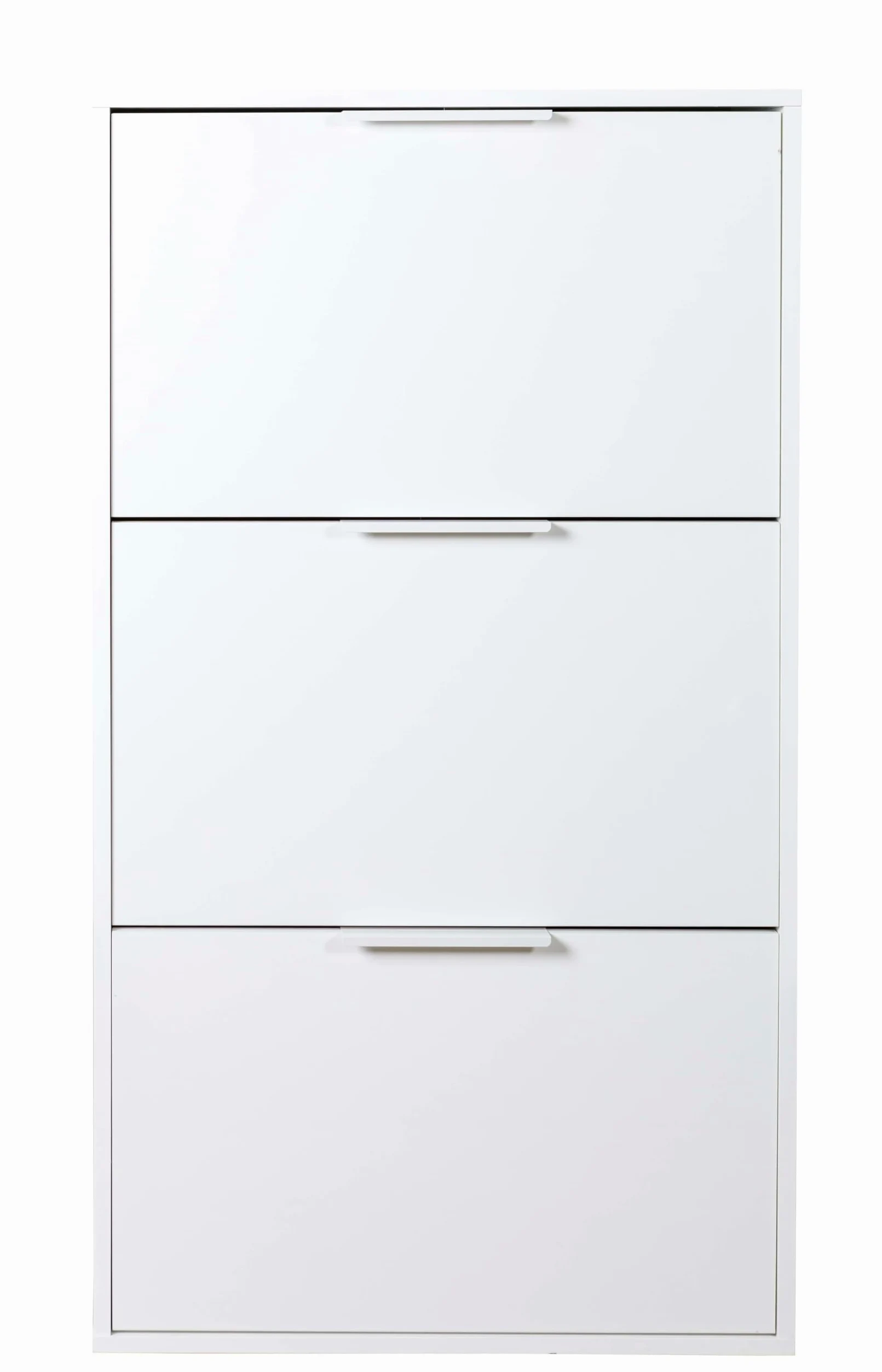 Composad | Scarpiera Slim della Linea ESPRESSO con 3 Ribalte, Scarpiera Salvaspazio, per Ingresso, Ripostiglio, Portascarpe, (LxAxP) 65x105,5x15 cm, Colore Bianco laccato, Made in Italy