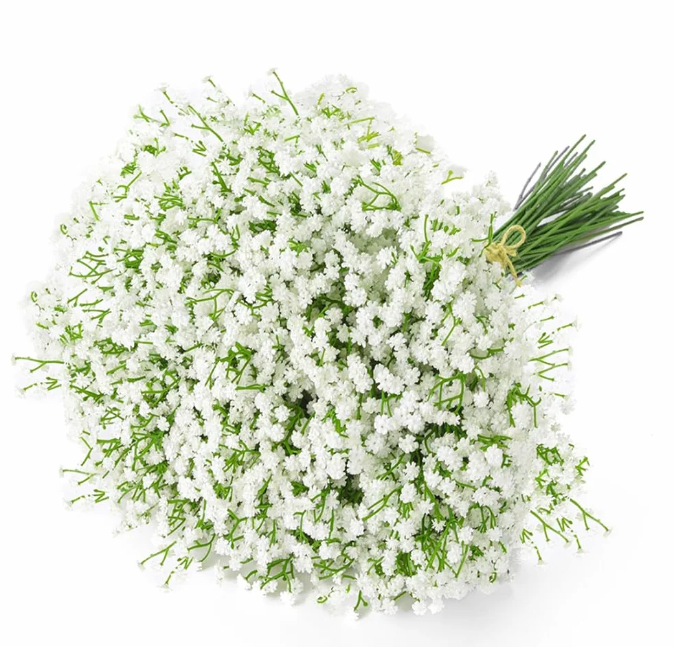 Set di 6 mazzi di gipsofili artificiali realistici bianchi per matrimonio decorazione casa