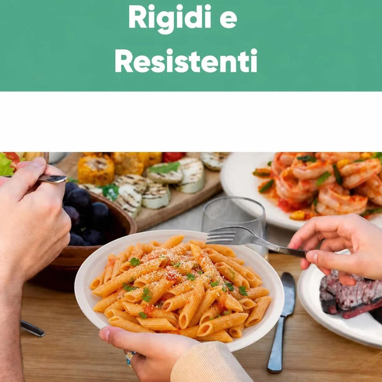 Generico Piatti Piani di Plastica Rigidi Riutilizzabili 21 cm 100 Pezzi Idonei Microonde e Lavastoviglie Made in Italy