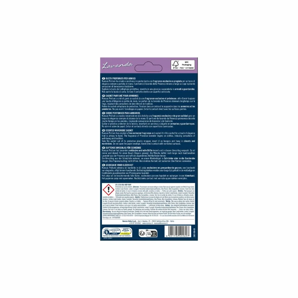 Nuncas Buste Profumate - per Armadi - Lavanda - 1 Pezzo