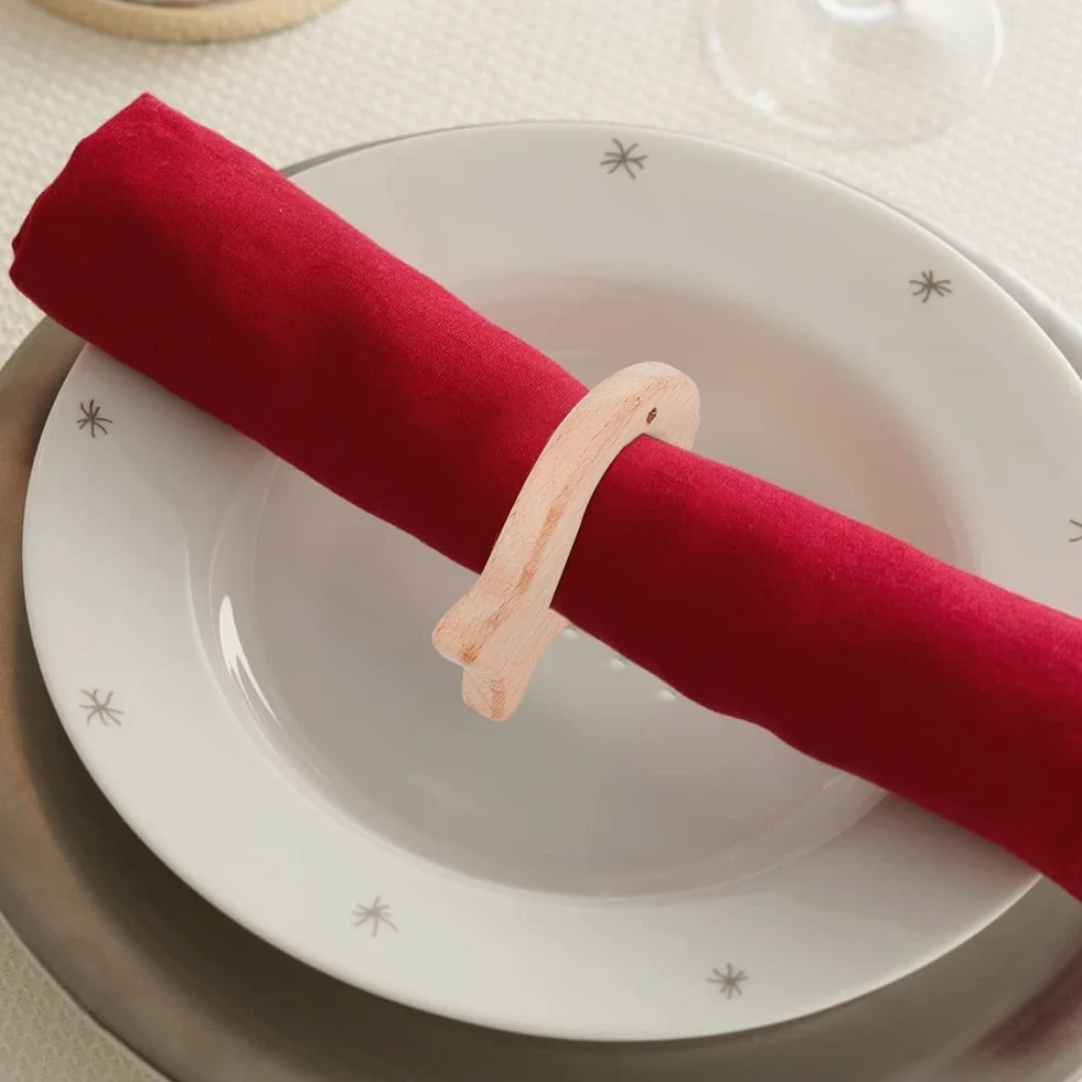 WEBEEDY 10 portatovaglioli in legno fatti a mano con animali marini, decorazione da tavolo per matrimoni, feste, centrotavola, decorazione