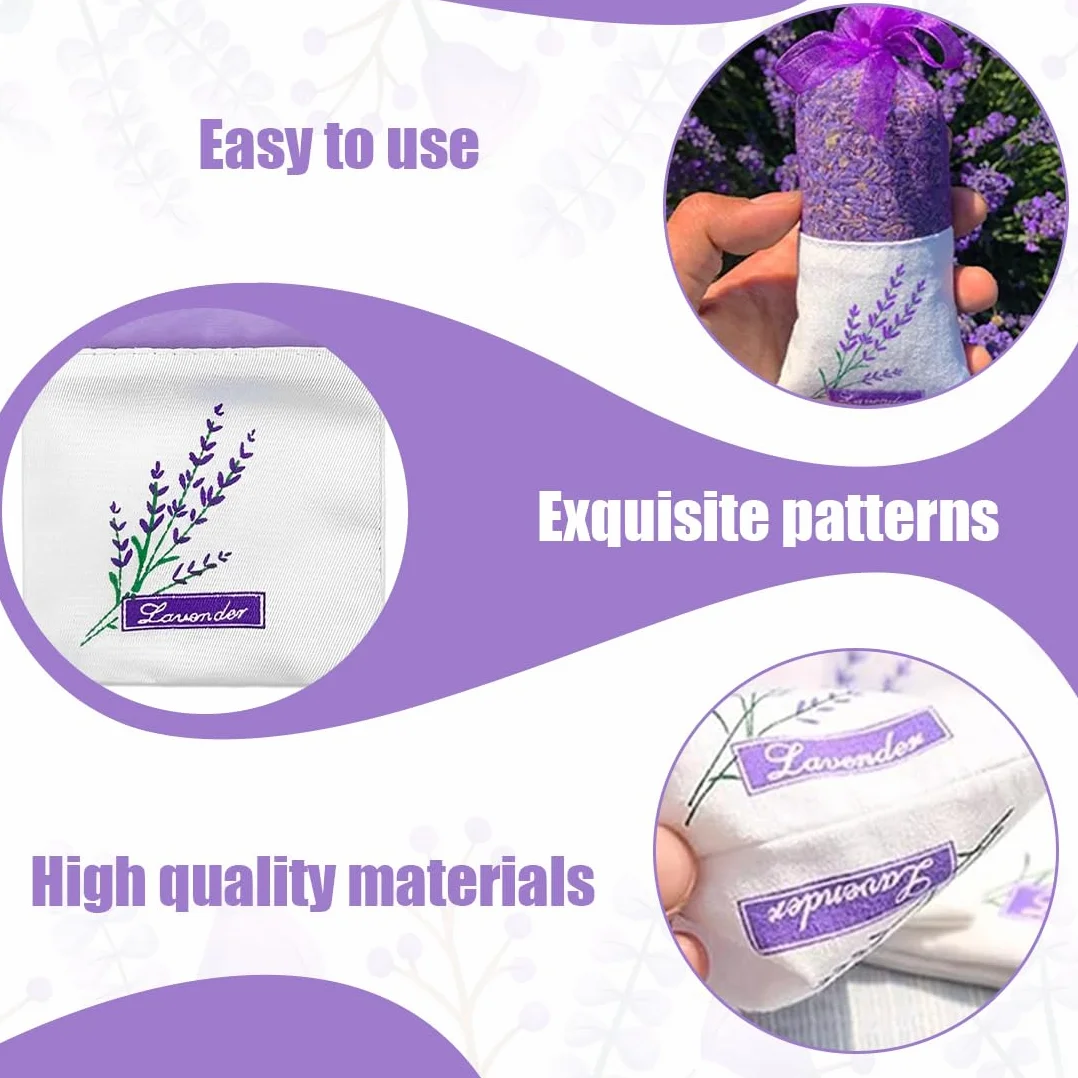 IKOPFLN Sacchetti Organza Grandi per Lavanda Essiccata - Profumati Vuoti in Cotone per Armadio, Spezie ed Erbe