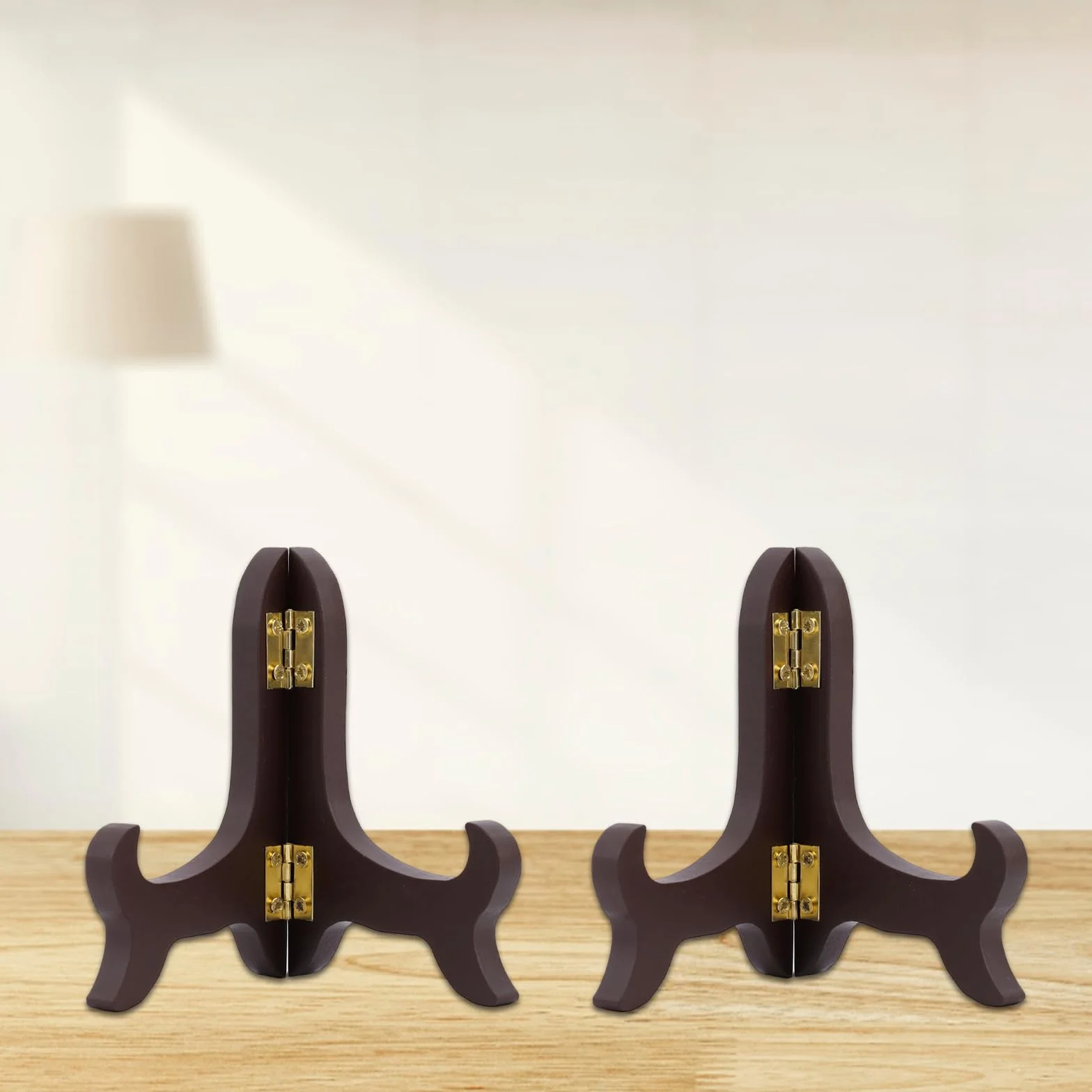 Penitue 2pz Supporti Espositivi in Legno, 10cm Cavalletto Pieghevole Porta-Piatti Supporto Espositivo Decorativo per Cornici per Libri Piatti Foto Certificati Decorazione Casa & Ufficio