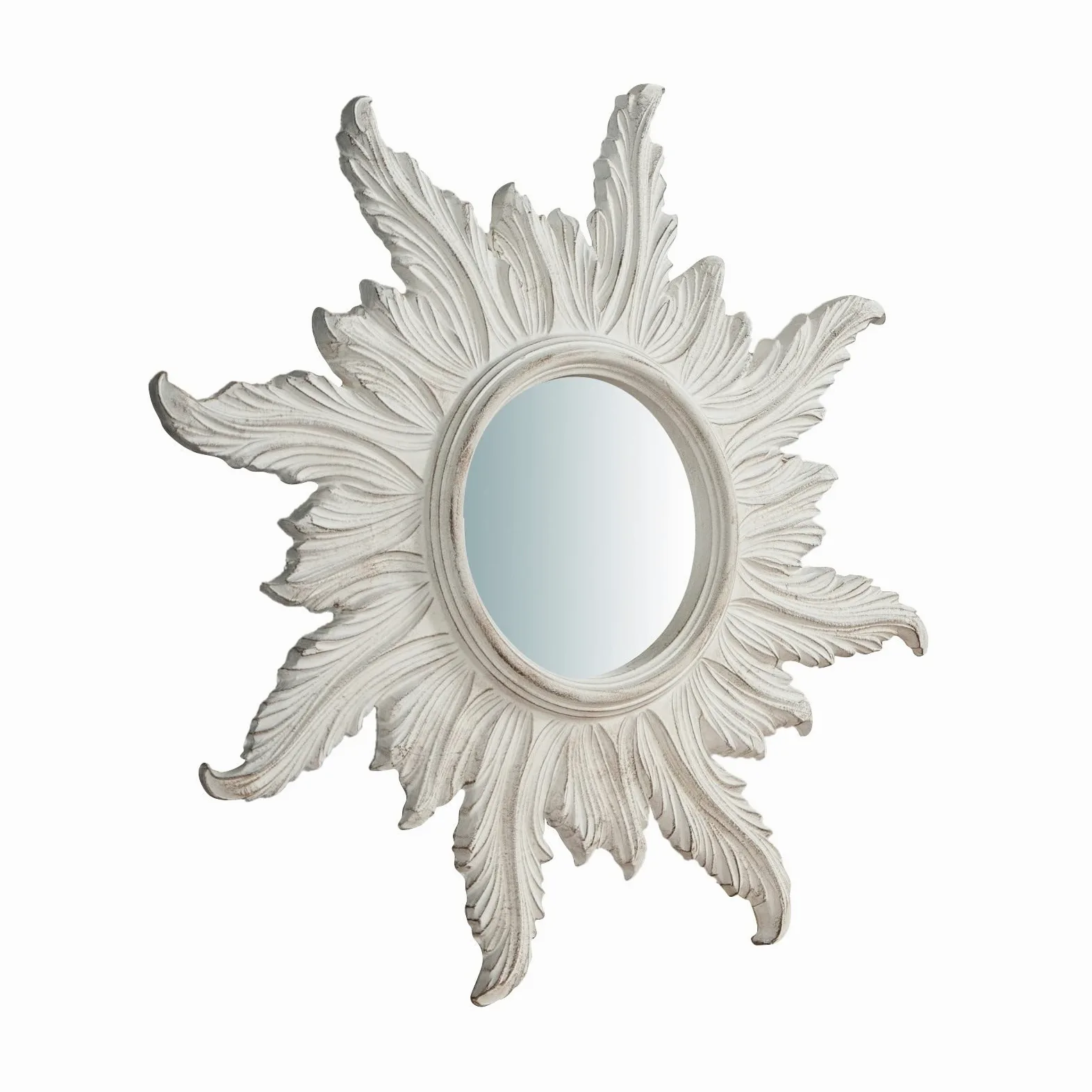 Biscottini Specchio shabby chic da parete 60x60 cm | Specchi decorativi da parete | Specchio ingresso bianco