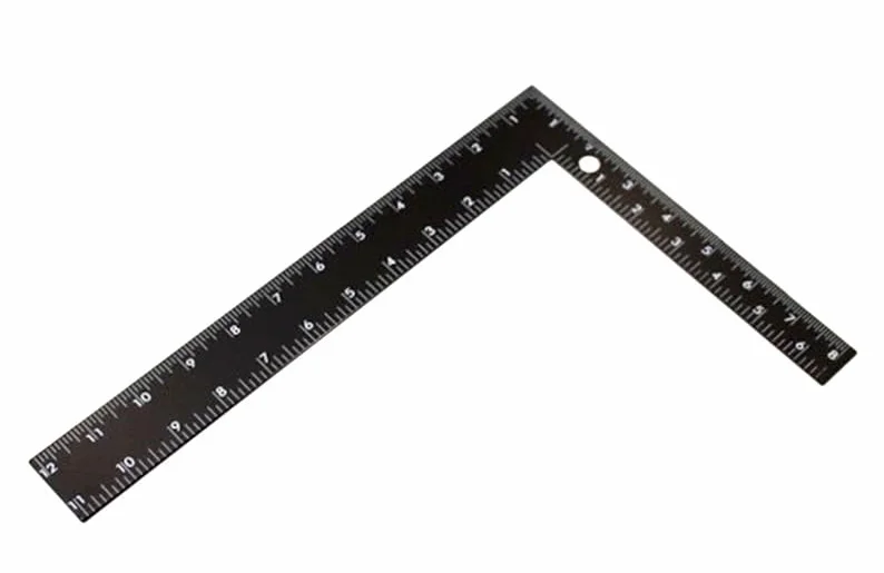 RIGHELLO A SQUADRA SQUADRATRICE AD ANGOLO 90° IN ALLUMINIO 300 mm DOPPIA MISURAZIONE