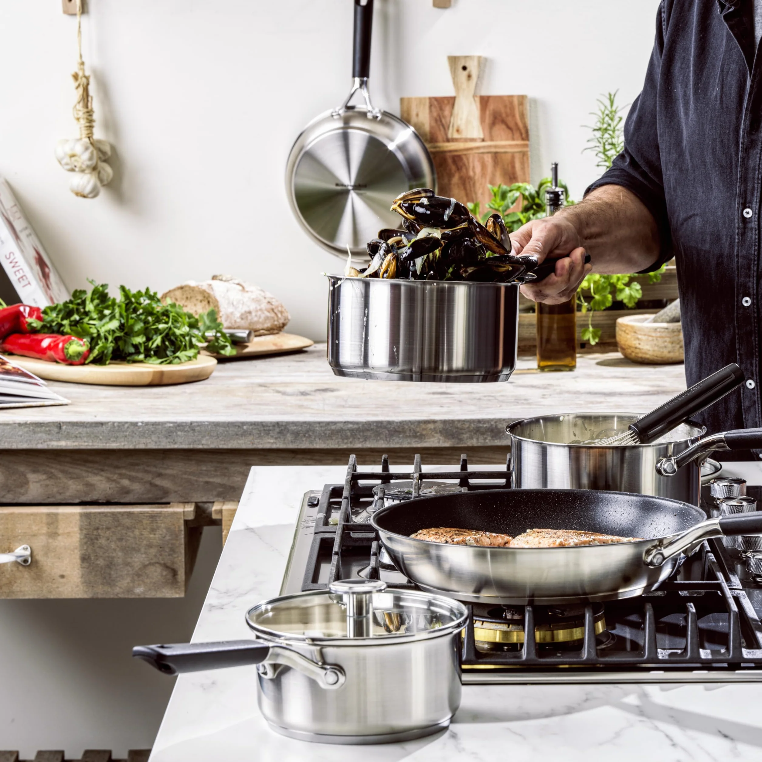 KitchenAid Classic Pentola in Acciaio Inox 3 Strati 14 cm 1 Litro Induzione Forno
