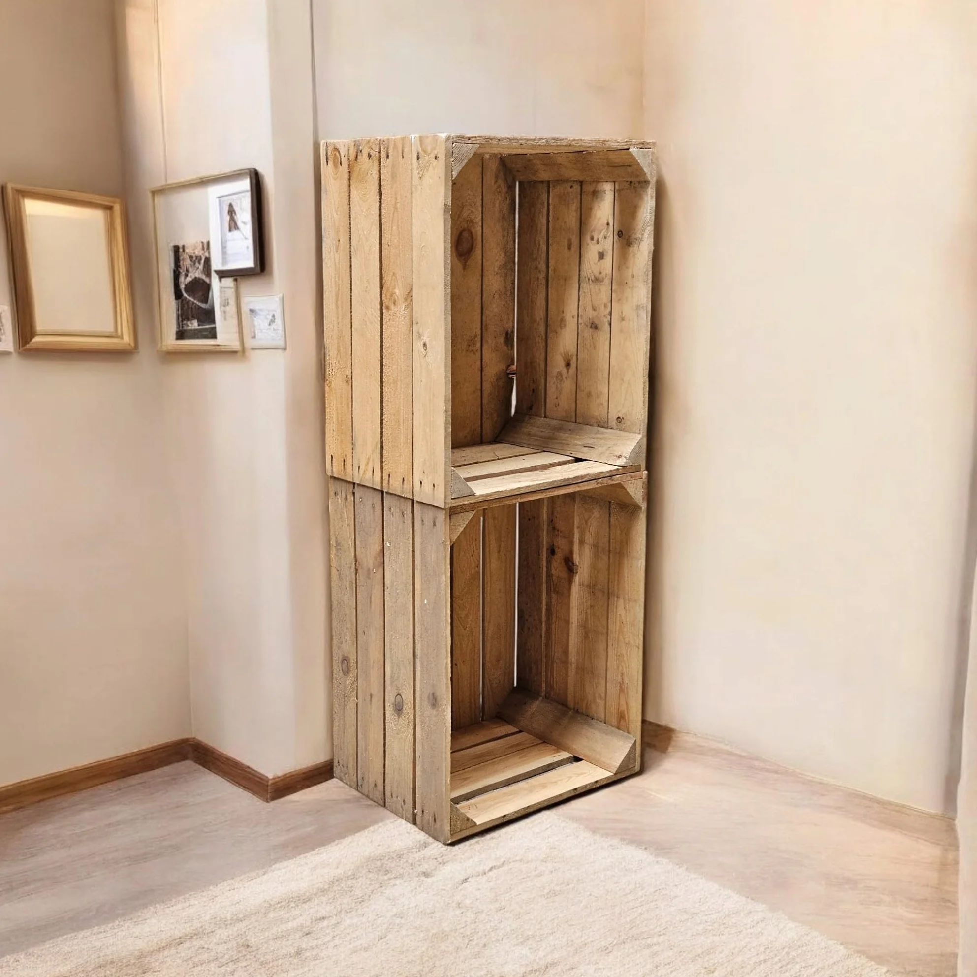 Teramico Casse di Legno Casse di Frutta Vintage 50 x 40 x 30 cm -Offerte Set-Solido e Stabile (Set di 4)