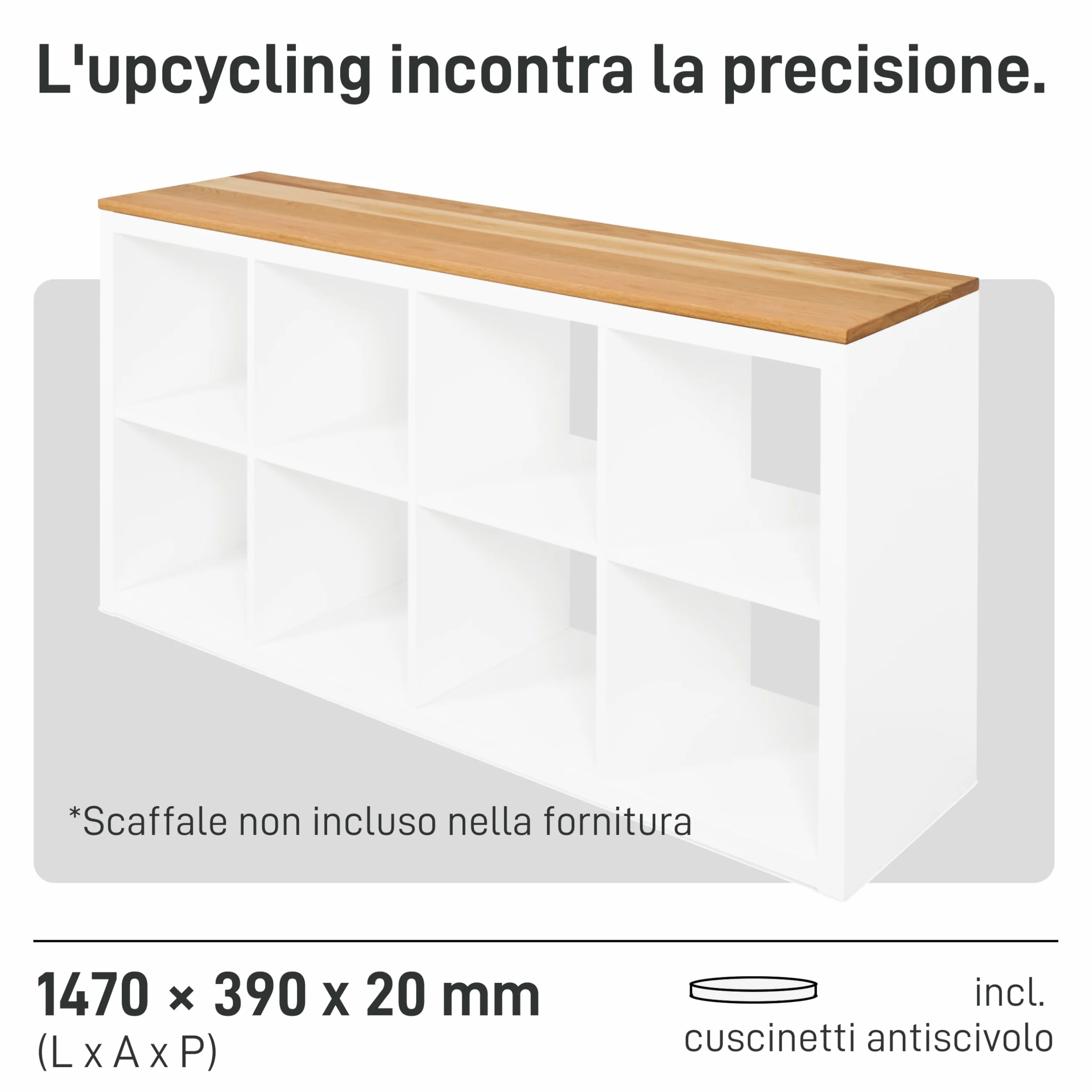 Pannello in legno di quercia Kallax IKEA 2 cm antiscivolo copertura su misura