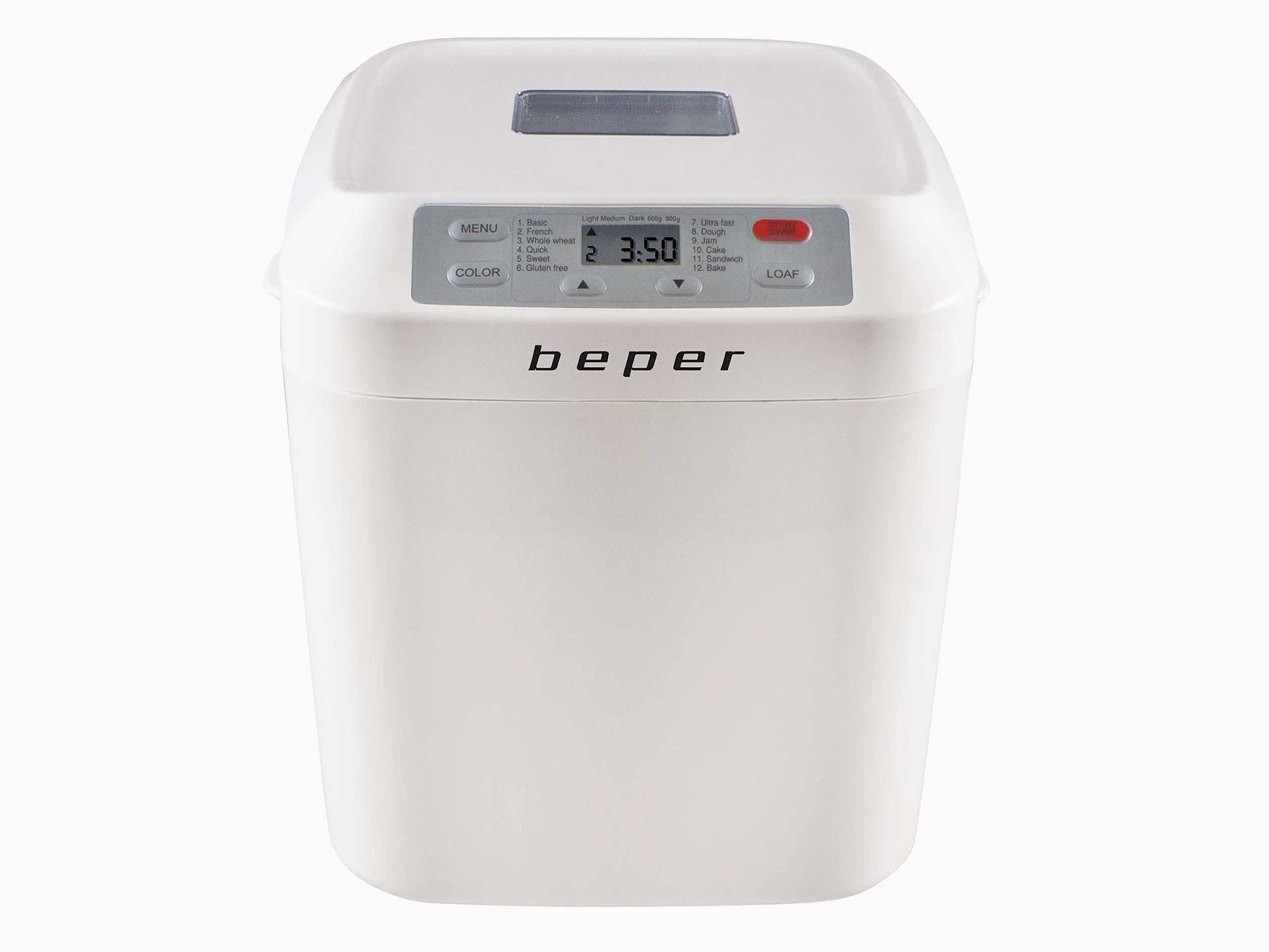 BEPER BC.130 Macchina per Il Pane Gluten Free, 550 W, 1 Kilogram, Recipiente Antiaderente, Bianca