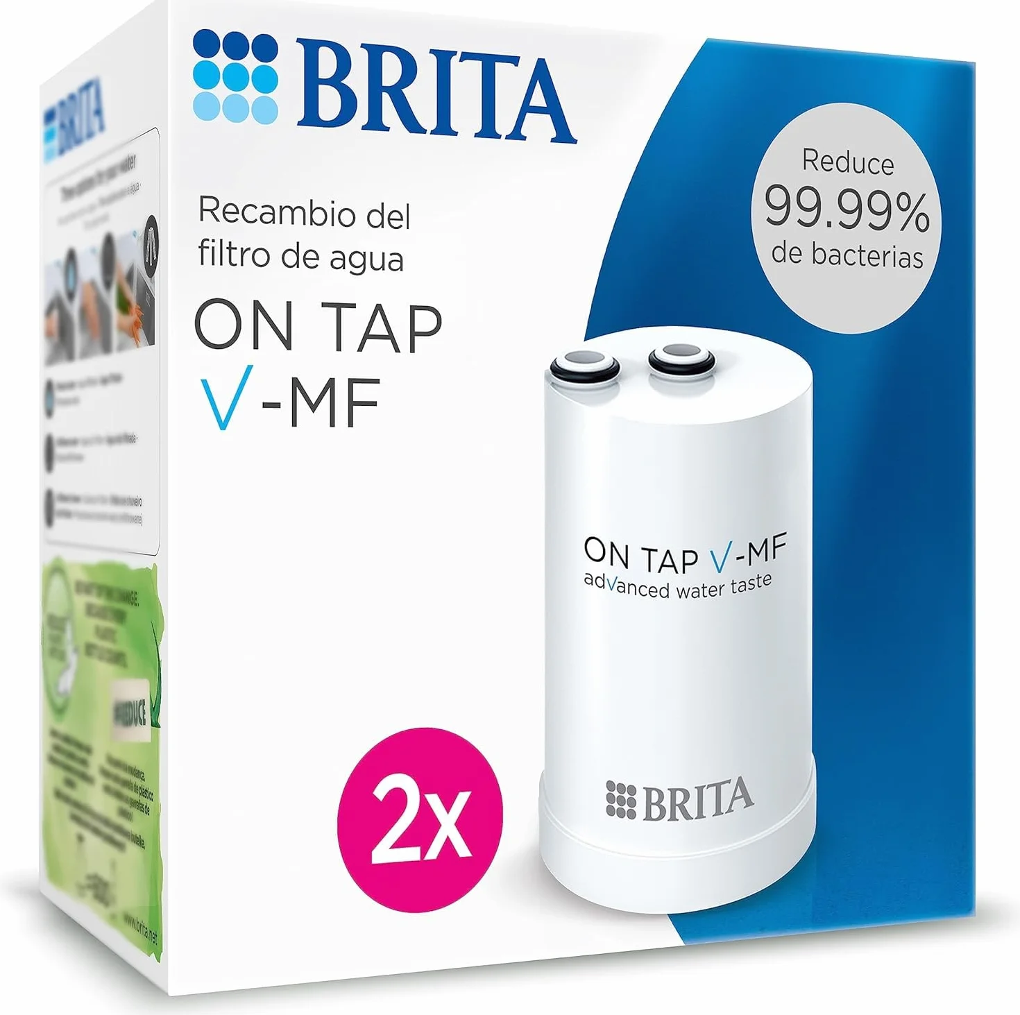 BRITA On Tap HF Pack 2, due cartucce filtranti acqua, ricambio filtro acqua compatibile