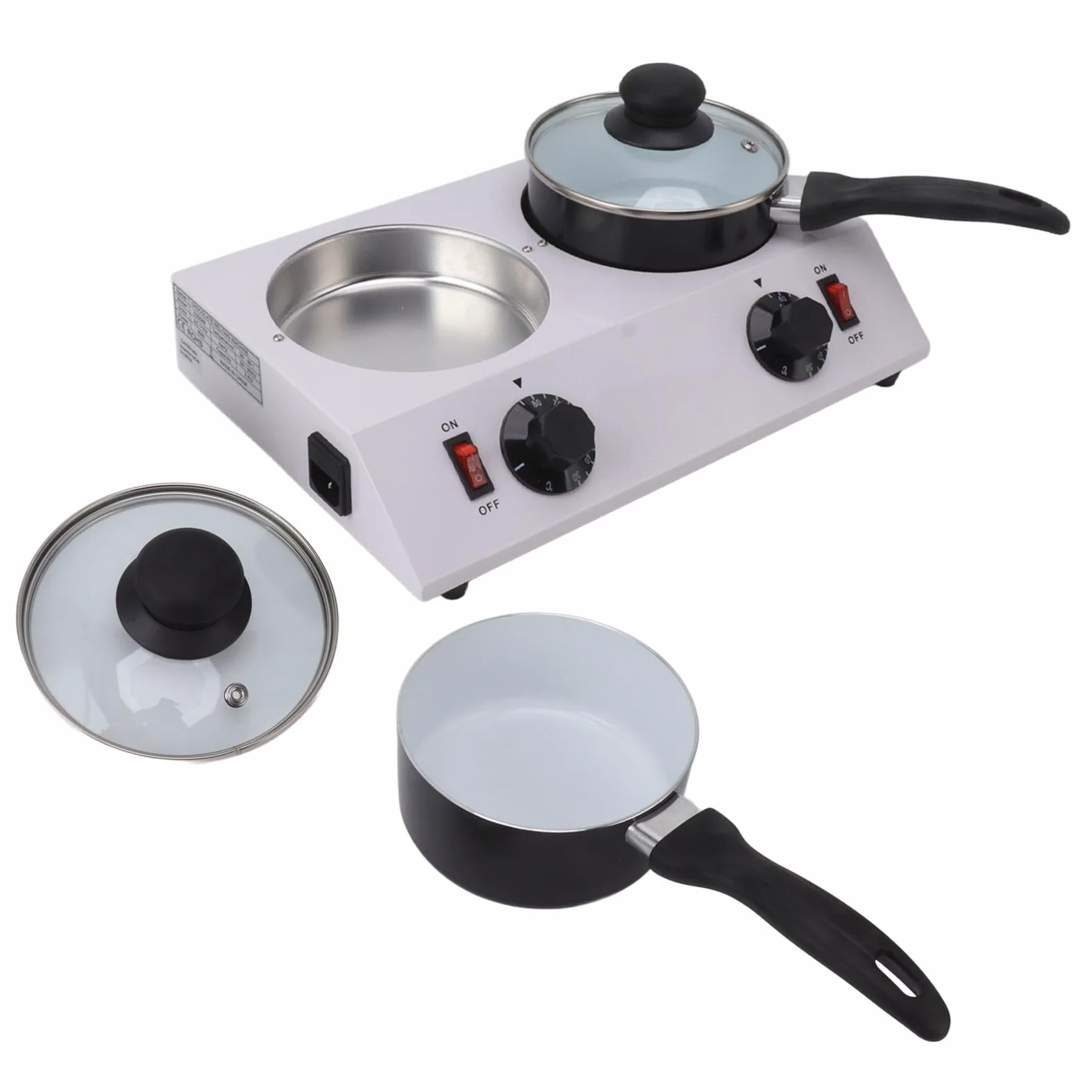 Wakects Macchina elettrica per fusione di cioccolato fusione in alluminio alimentare fusore cioccolato 2 serbatoi Elettrico Tempering Pot (EUspina 220 V)