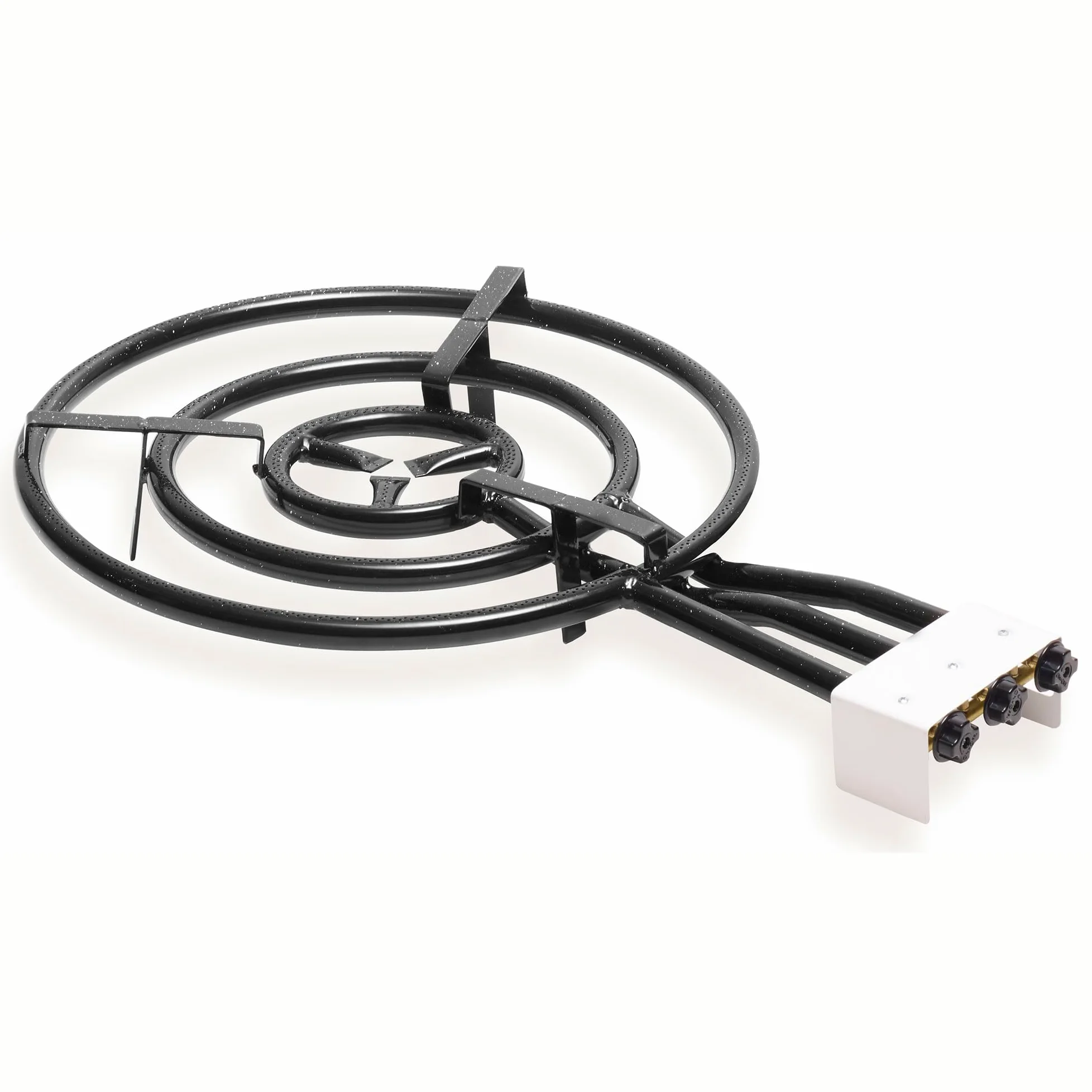 briebe Set Bruciatore a Gas Paellero 3 Fuochi 60-40-20 cm + Padella per Paella Smaltata 65 cm 22 Porzioni + Supporti 3 Gambe, Robusto Treppiede Regge Fino a 200 KG, Kit Paella