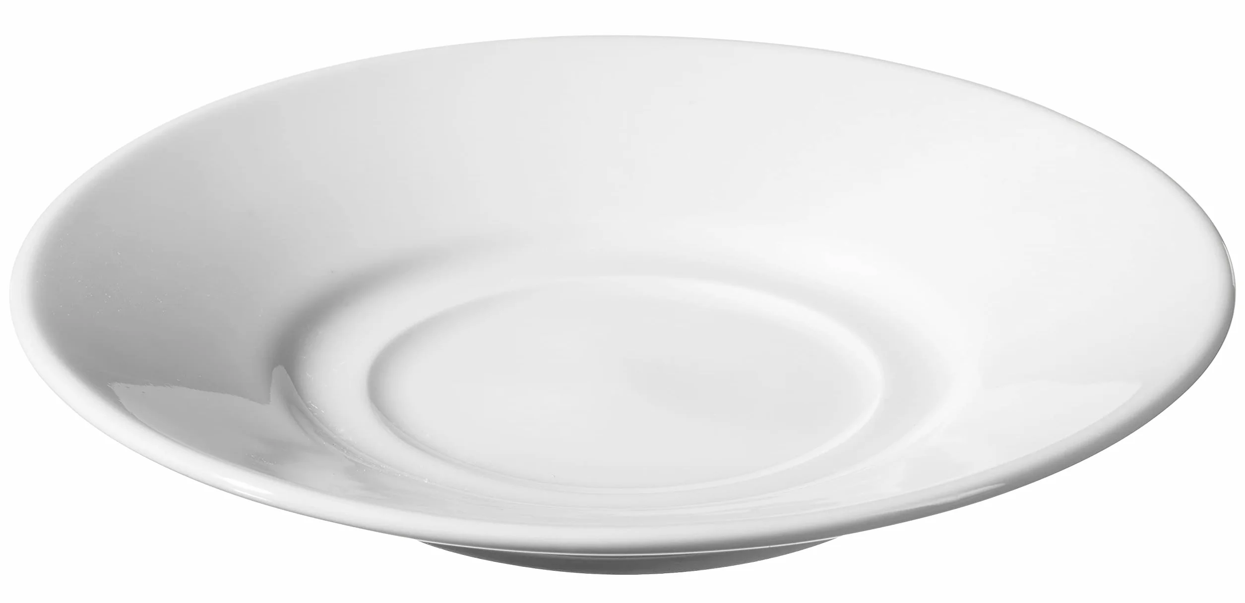 Aro Set piatti per tazze da caffè, 6 pezzi, porcellana, Ø 12,6 cm, 150 ml, bianchi, piattini impilabili, lavabili in lavastoviglie e microonde