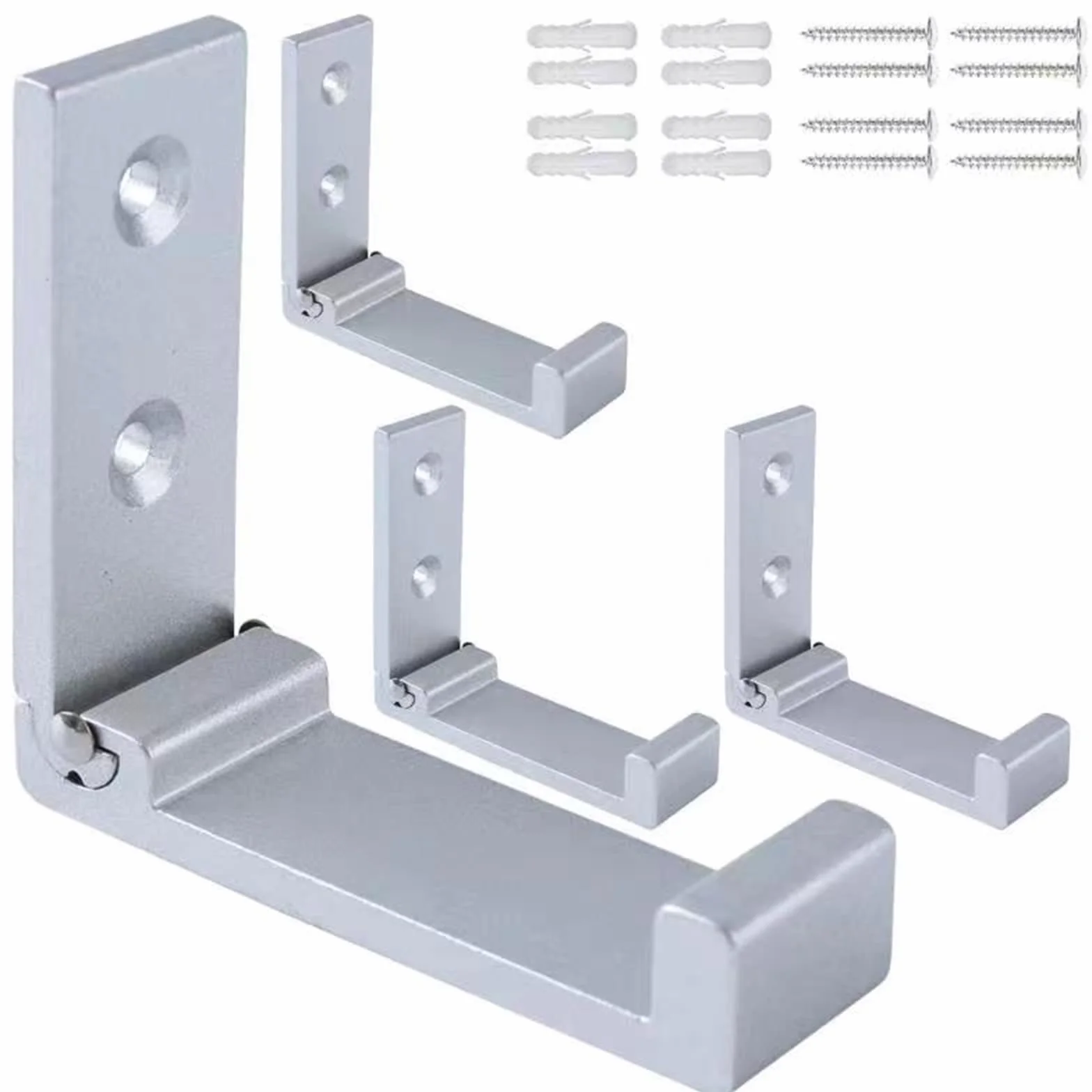 Ganci Pieghevoli Da Parete In Alluminio 4 Pezzi, Gancio Per Cuffie a 90° Supporto Bagno Cucina Camera Da Letto