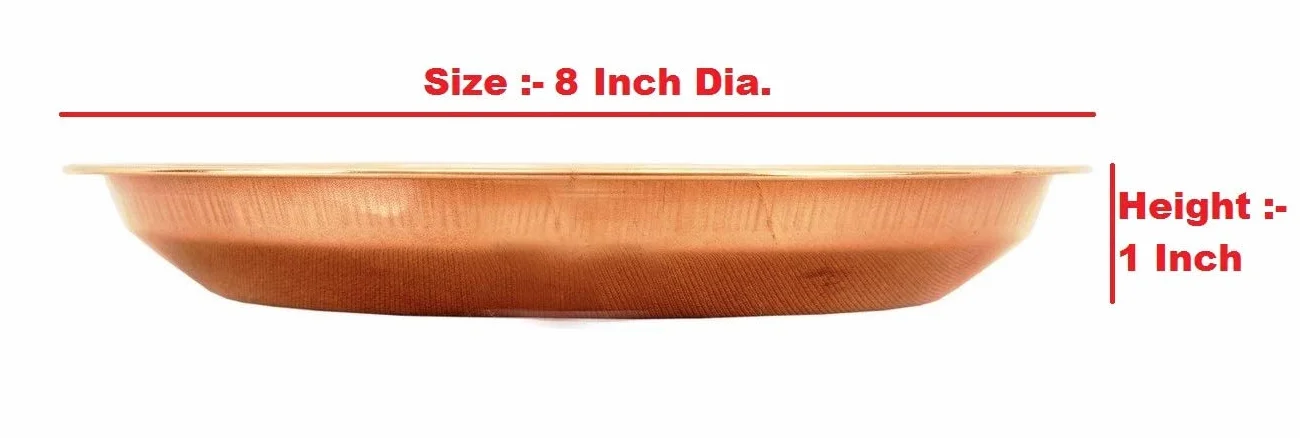 Miedziany Piatto Pooja Thali 20 cm 1 szt.