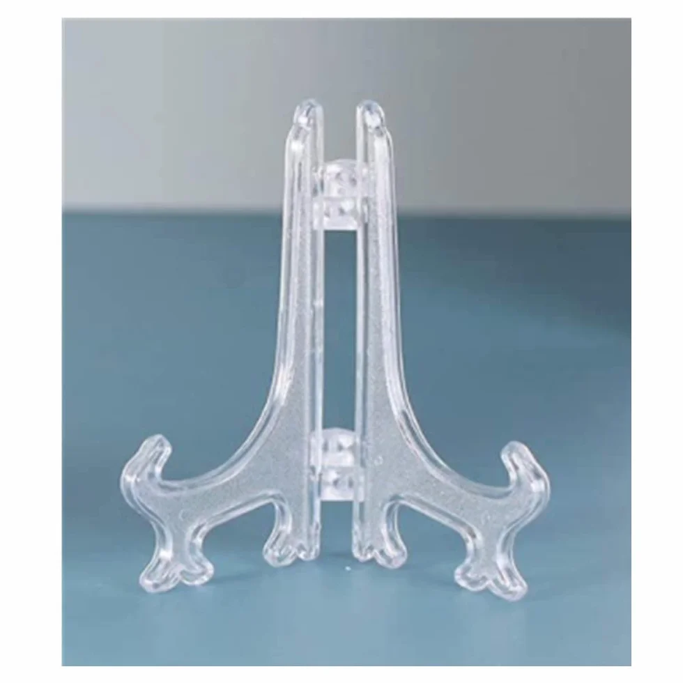 4Pollici Trasparente Plastica Cavalletto, Porta Piatti da Esposizione ,Piastra Supporti per Immagini Casa Matrimonio Decorazione, 10Pezzi