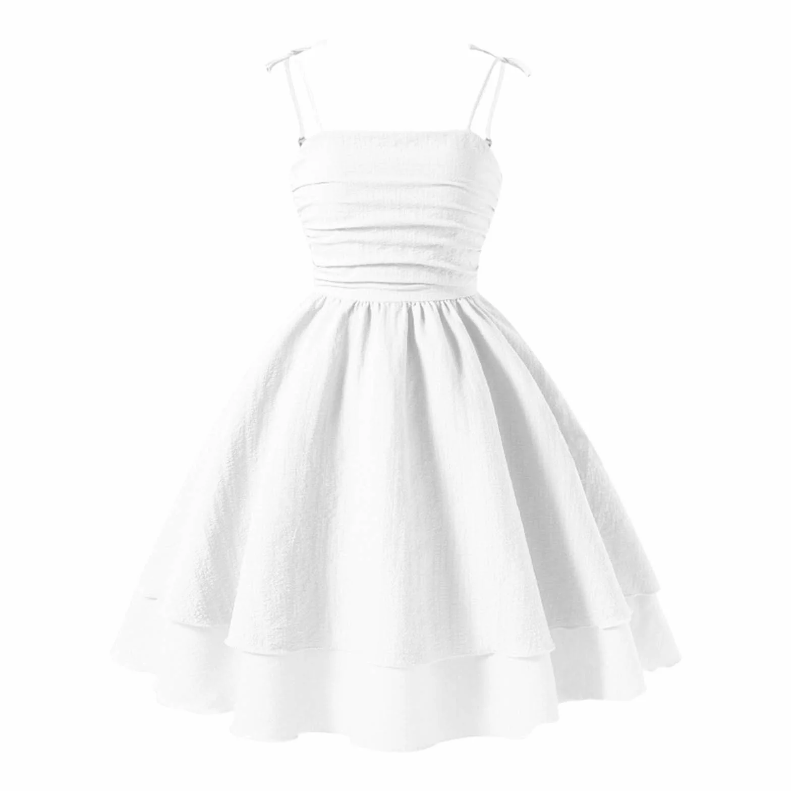 Vestito estivo da ragazza bianco senza maniche casual 8-12 anni