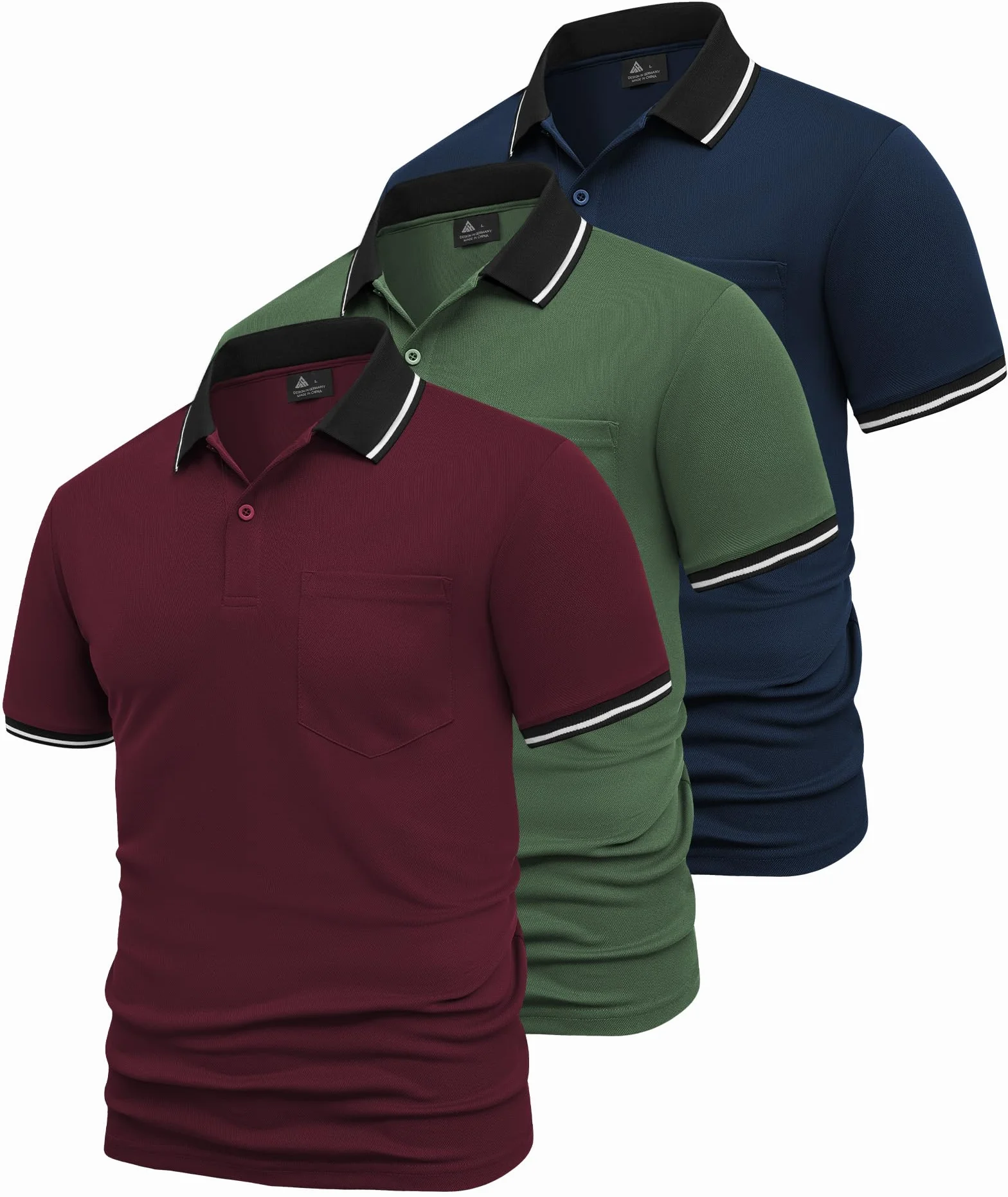 SwissWell 3 Pezzi Polo Uomo Manica Corta Traspirante Estiva