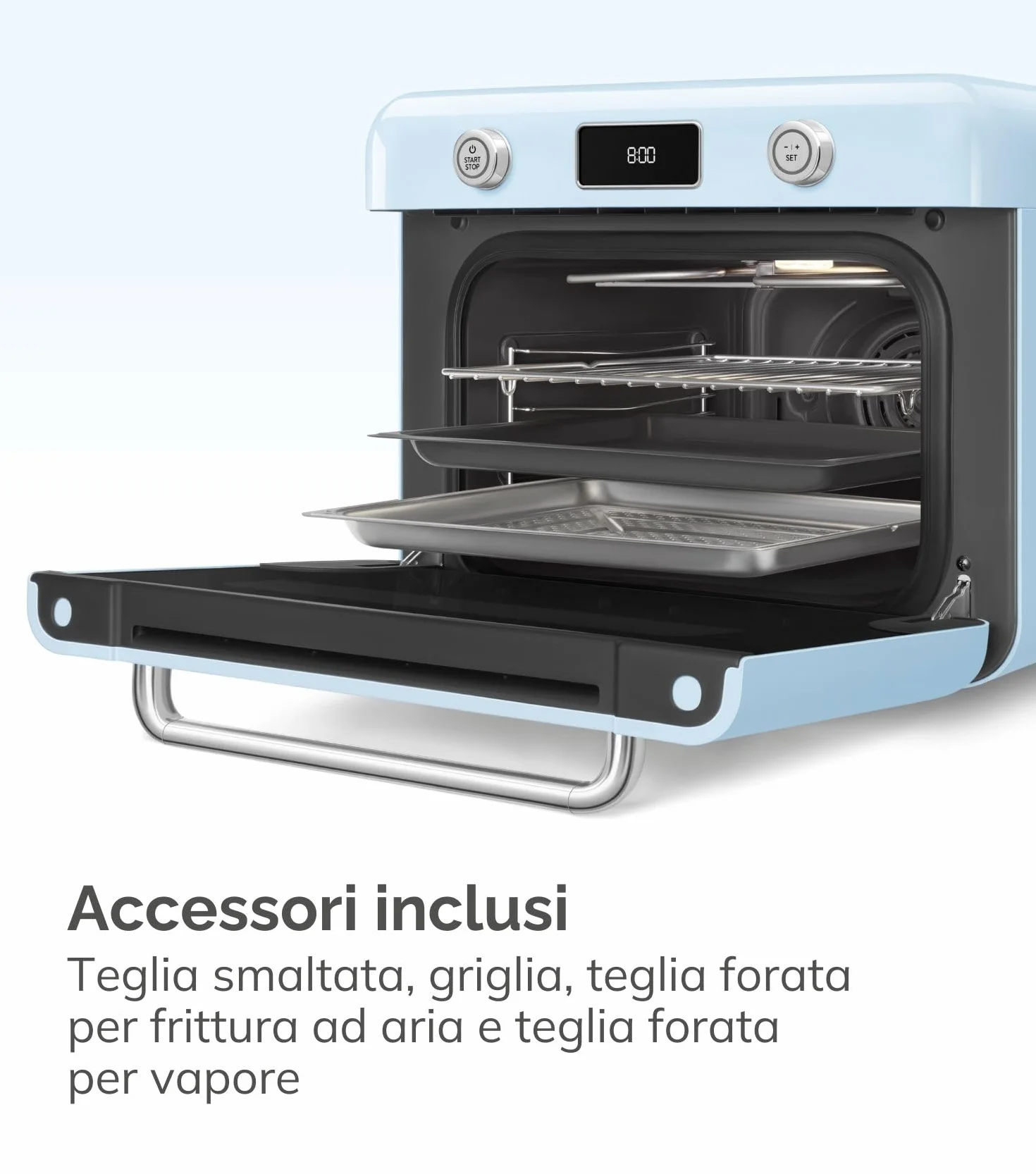 Smeg Forno Combinato a Vapore COF01CREU 10 Funzioni 33 Ricette Automatiche 1800W Crema