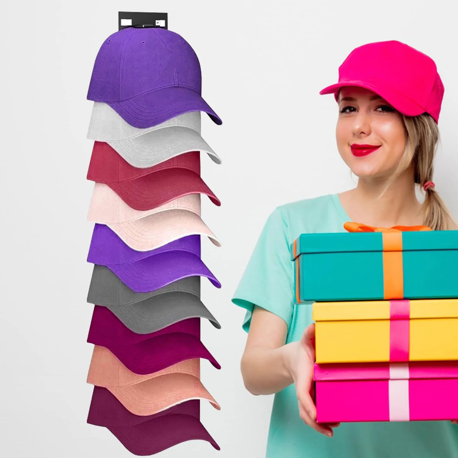 2 Pezzi Porta Cappelli da Parete Autoadesivo, Supporti autoadesivi per cappelli fino a 18 cappelli, non necessita di foratura, supporto da baseball per Porta, Armadio, Camera​ (Nero)