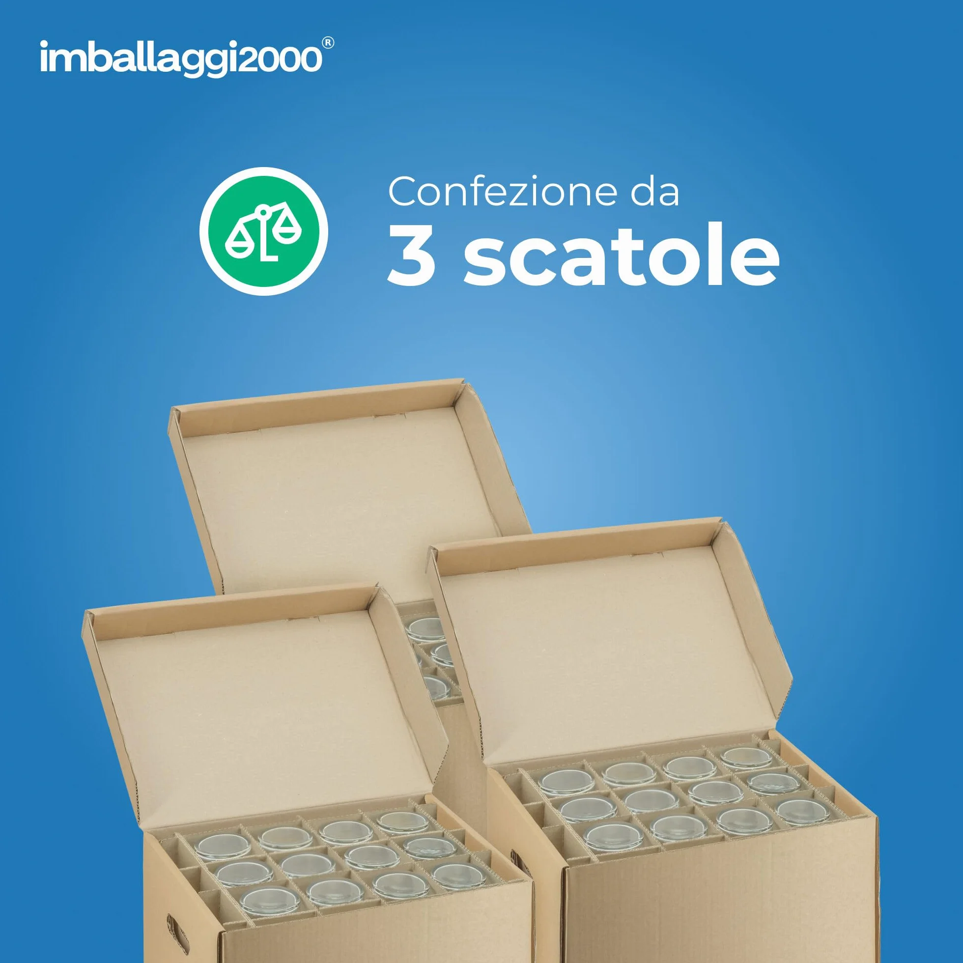 Scatole Trasloco 40x30x30 Cartone con Coperchio Divisori 24 Porta Bicchieri 12 Calici 5kg Doppio Strato Rinforzato Eco