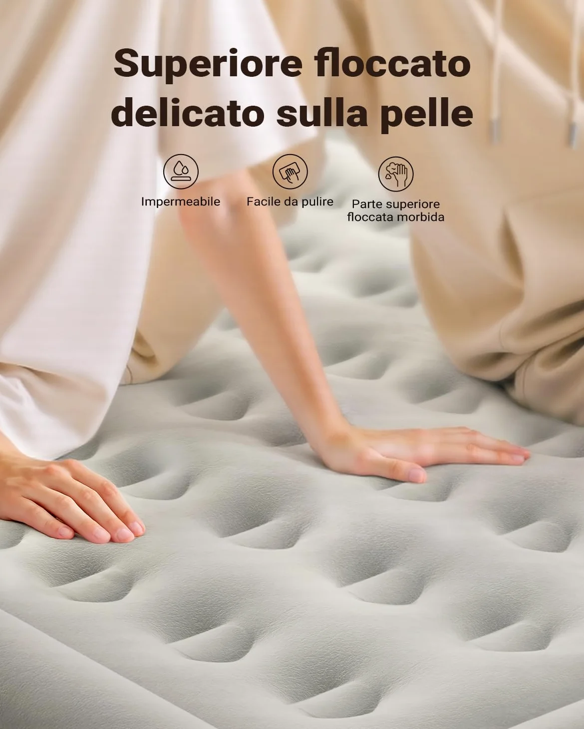 iDOO Letto Gonfiabile Matrimoniale, Auto Gonfiamento/Sgonfiamento Rapido in 3 Minuti, Materasso Matrimoniale Gonfiabile con Pompa Integrata, Materasso Gonfiabile per Ospiti-152x203x38 cm