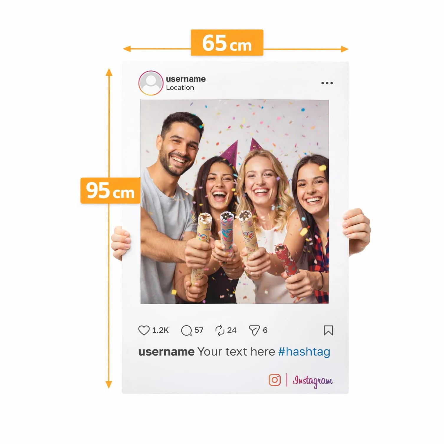 Graf 19 Cornice per Selfie Personalizzata 65×95 cm Ispirata a Instagram