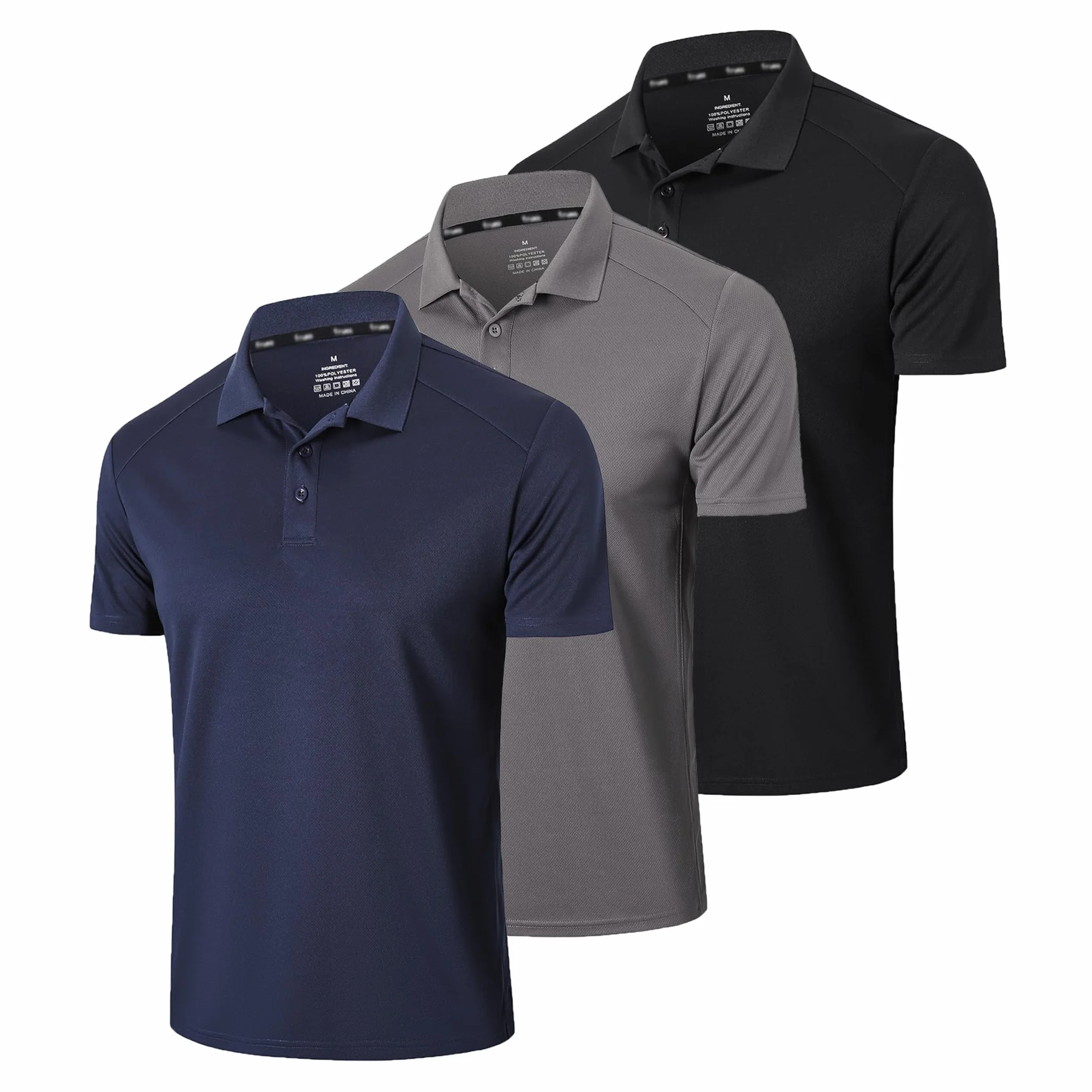 Gaiatiger 3er Pack Polo da Uomo Slim Fit Manica Corta Traspirante Sportiva Golf Magliette