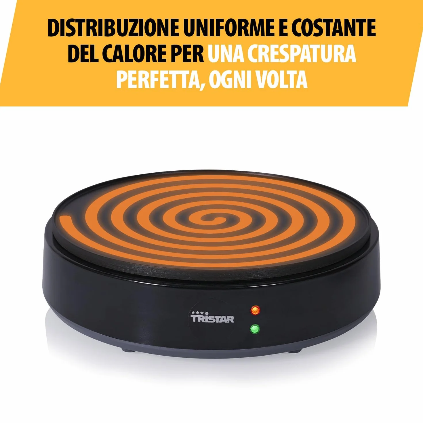 Tristar Crepiera 30 cm 1200 W 10 Livelli di Calore Antiaderente Senza BPA