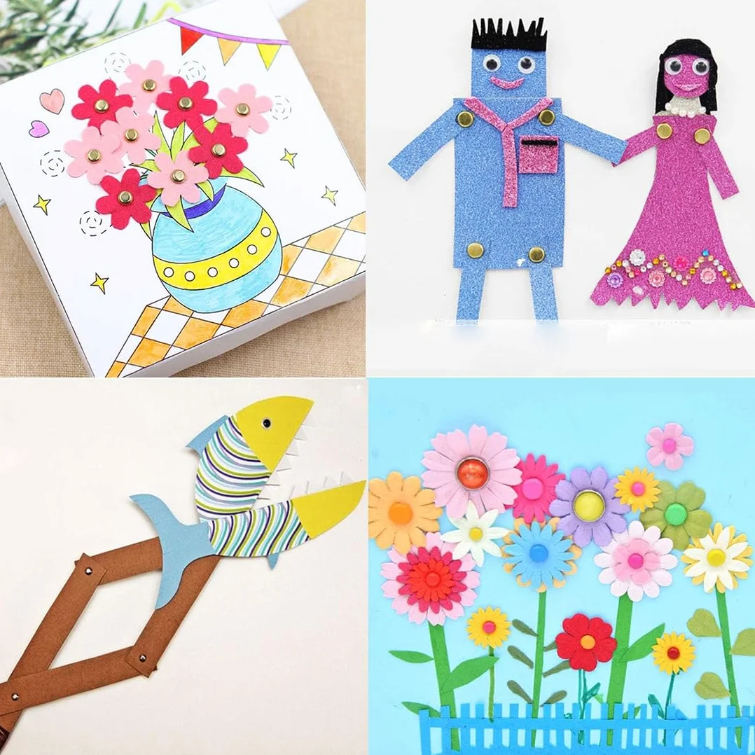 Fermacampioni Piccoli in Metallo 100 Pezzi per Scrapbooking, Chiodi ad Angolo a Due Gambe
