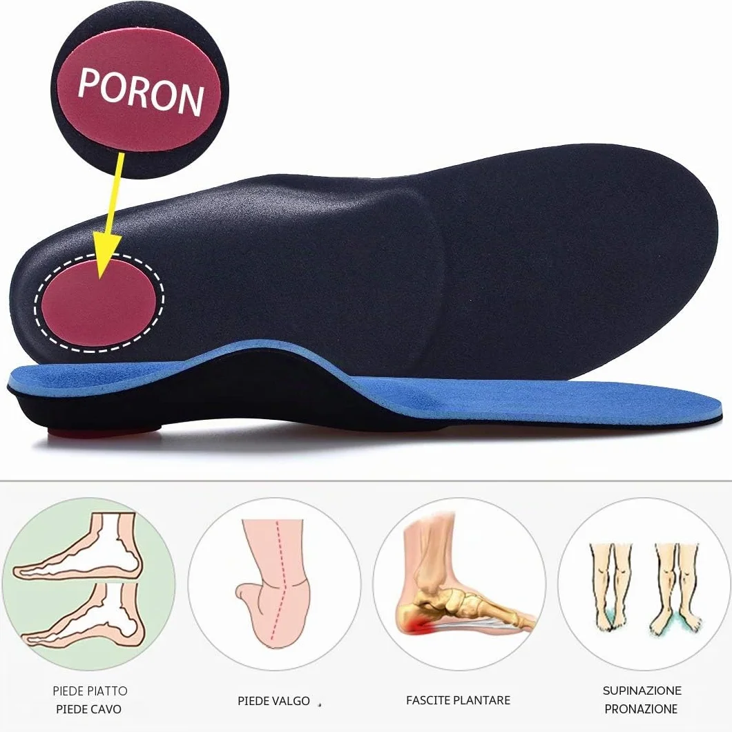 VALSOLE Solette Ortopediche Supporto Arco Plantare Fascite Plantare Uomo Donna