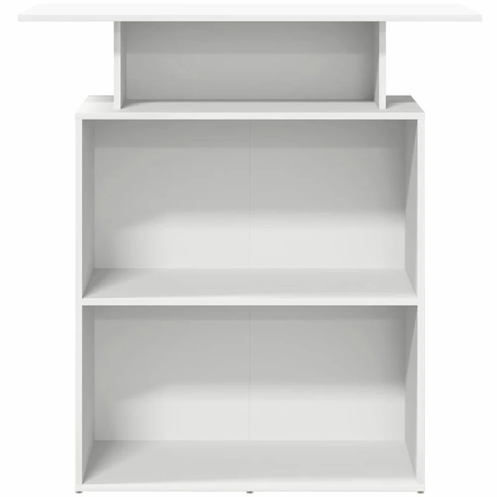 Bancone per ricevimento, in legno bianco, 100 x 40 x 104 cm, con ripiano, bancone da ufficio per sala reception, postazione di lavoro per ufficio e home office