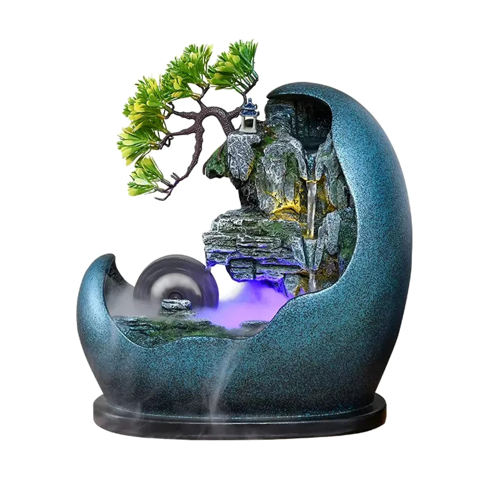 Fontana Da Tavolo Fontana D'Acqua Da Tavolo Con Design Bonsai Artificiale Cascate Da Interno Fontane Decorative Feng Shui Fontana Da Tavolo Con Pompa Automatica I Migliori Regali Per La Casa Per Amic