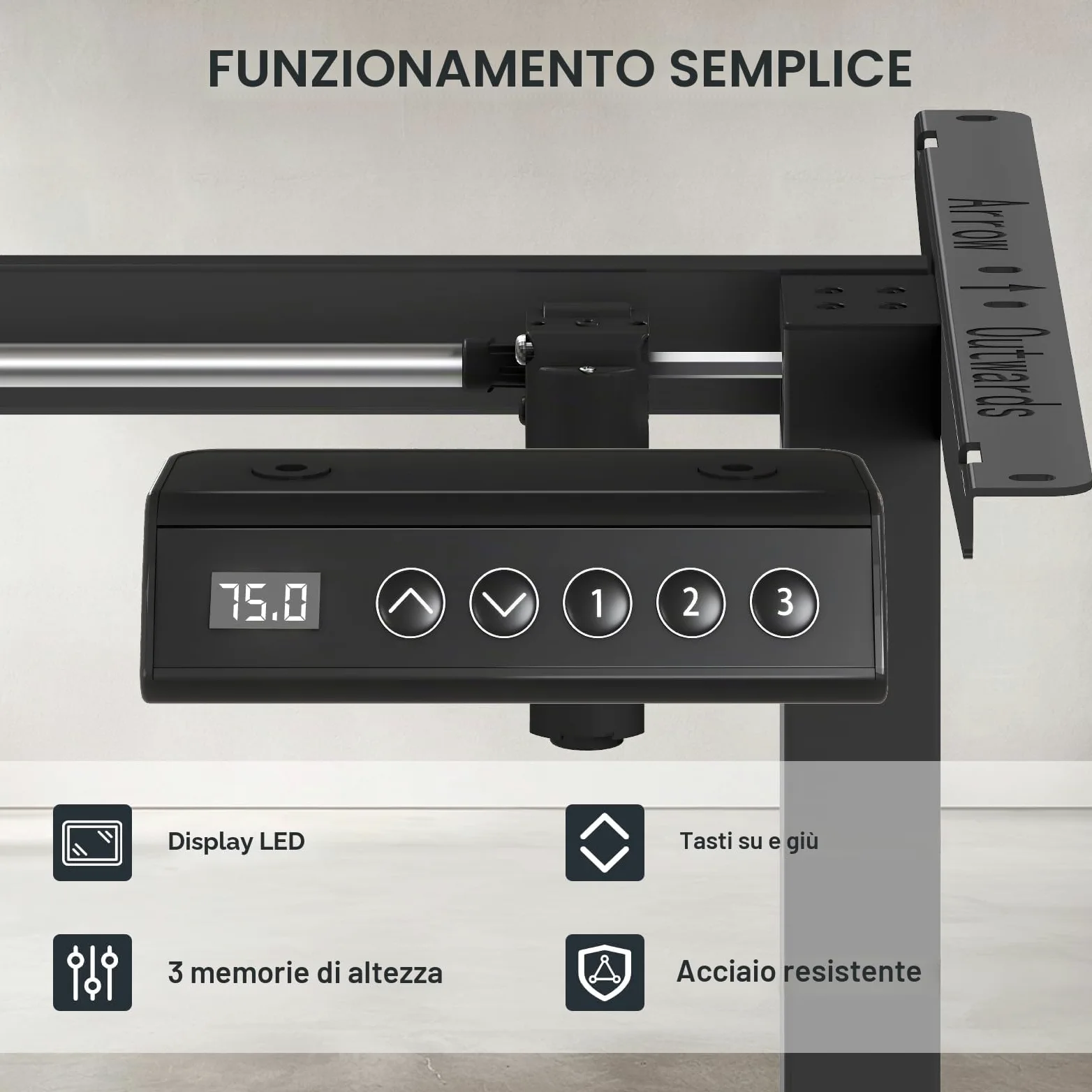 Flamaker Scrivania Regolabile in Altezza da 73 cm a 122 cm con Tasti di Memoria e Funzione di Protezione Contro le Collisioni, Nero | Telaio della Scrivania Elettrica Regolabile in Altezza con Tasti di Memoria e Funzione di Protezione Contro le Collisioni