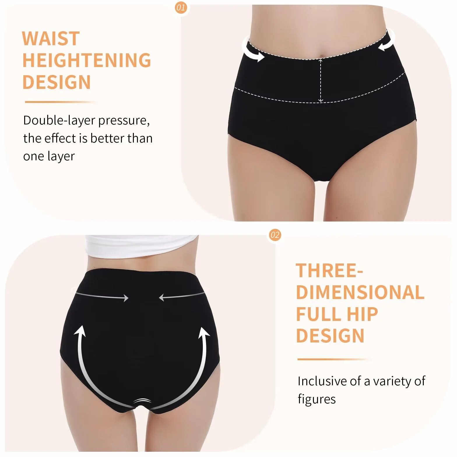 NUOZA Mutande Donna Cotone Vita Alta Slip Pacco da 5 Intimo Culotte Elastico Pancia Piatta Underwear