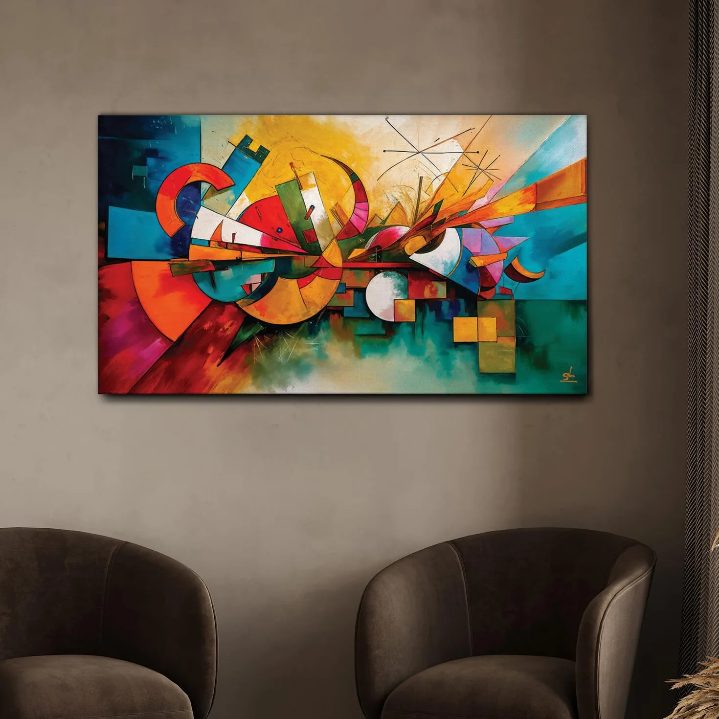 Giallobus - Quadro - 17 - Città astratta - Tela Canvas Telaio Standard - 140x80 - Pronto da appendere - Quadri moderni per la casa