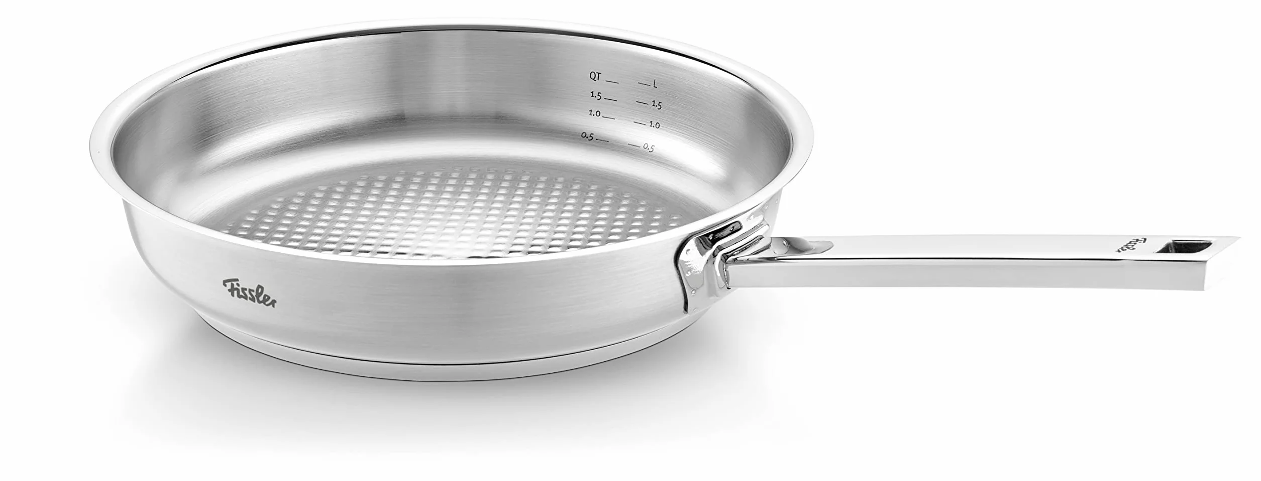 Fissler Profi Collection in acciao inox 28 cm, con scala di misurazione, superficie Novogrill, cottura a induzione, Nuovo modello